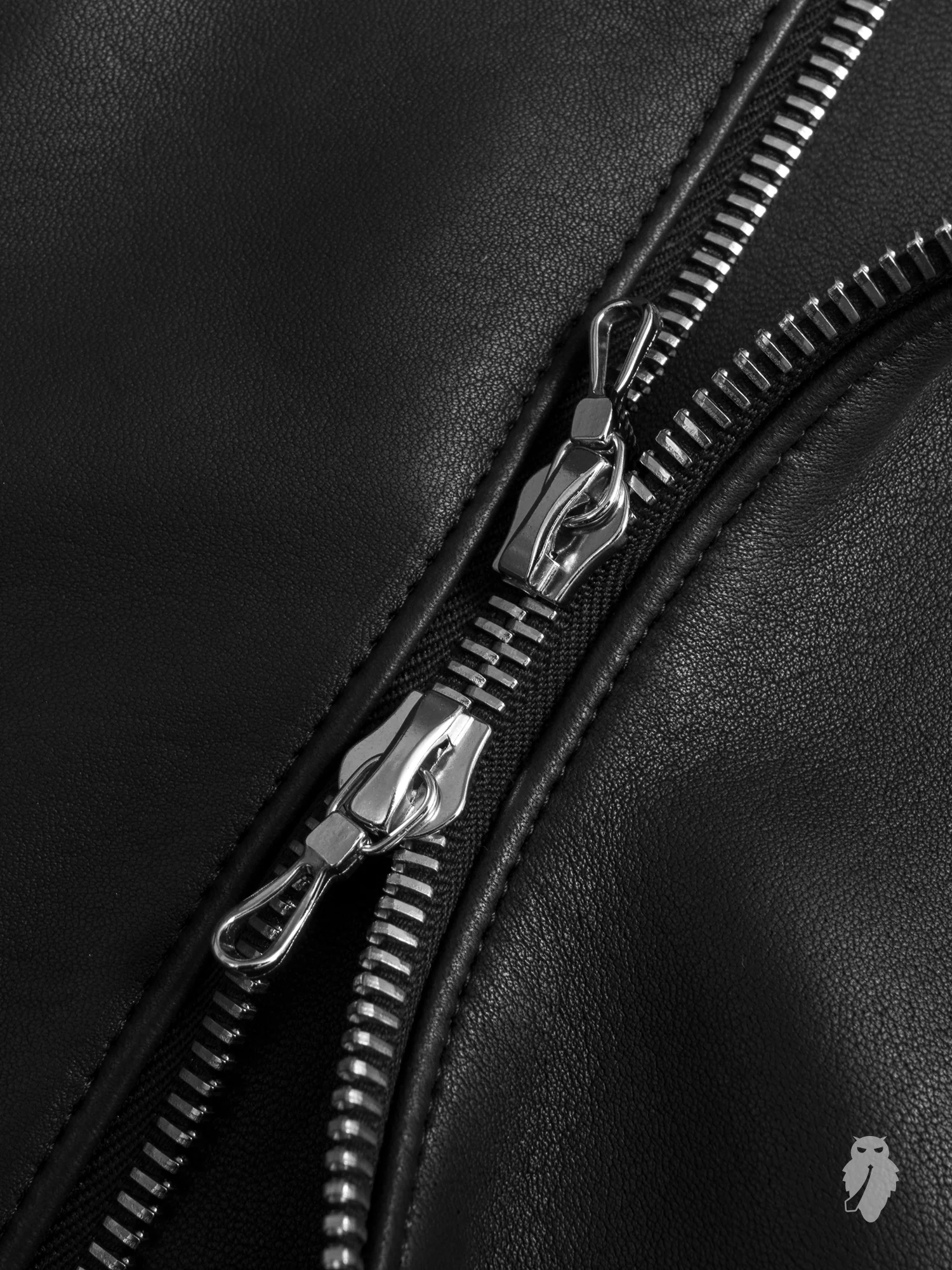 Lamb Leather Double Rider Jacket in Black - Image 7