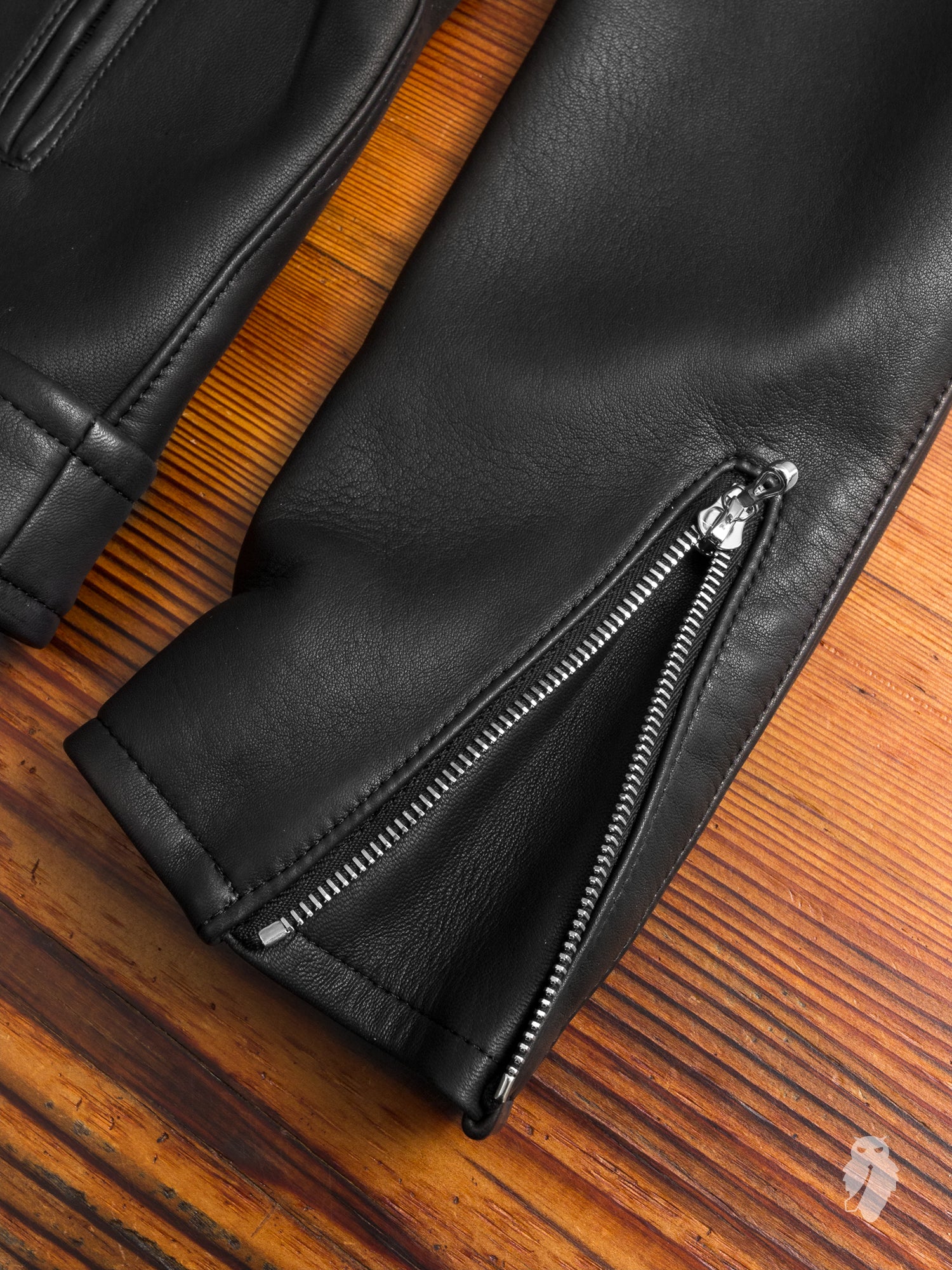 Lamb Leather Double Rider Jacket in Black - Image 9