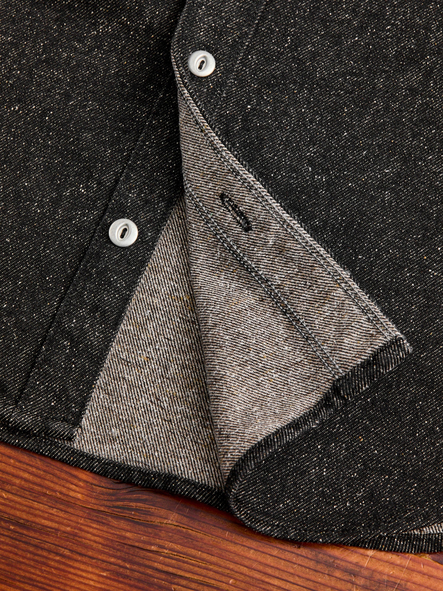 Lambert Work Shirt in Black Nep Denim - Image 8