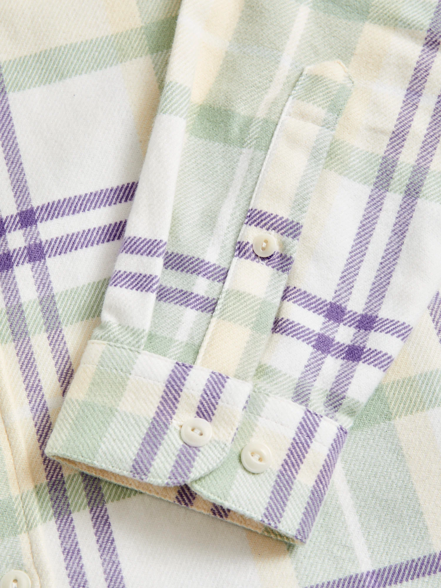 Lavanda Plaid Button-Up Shirt in Seamoss - Image 5