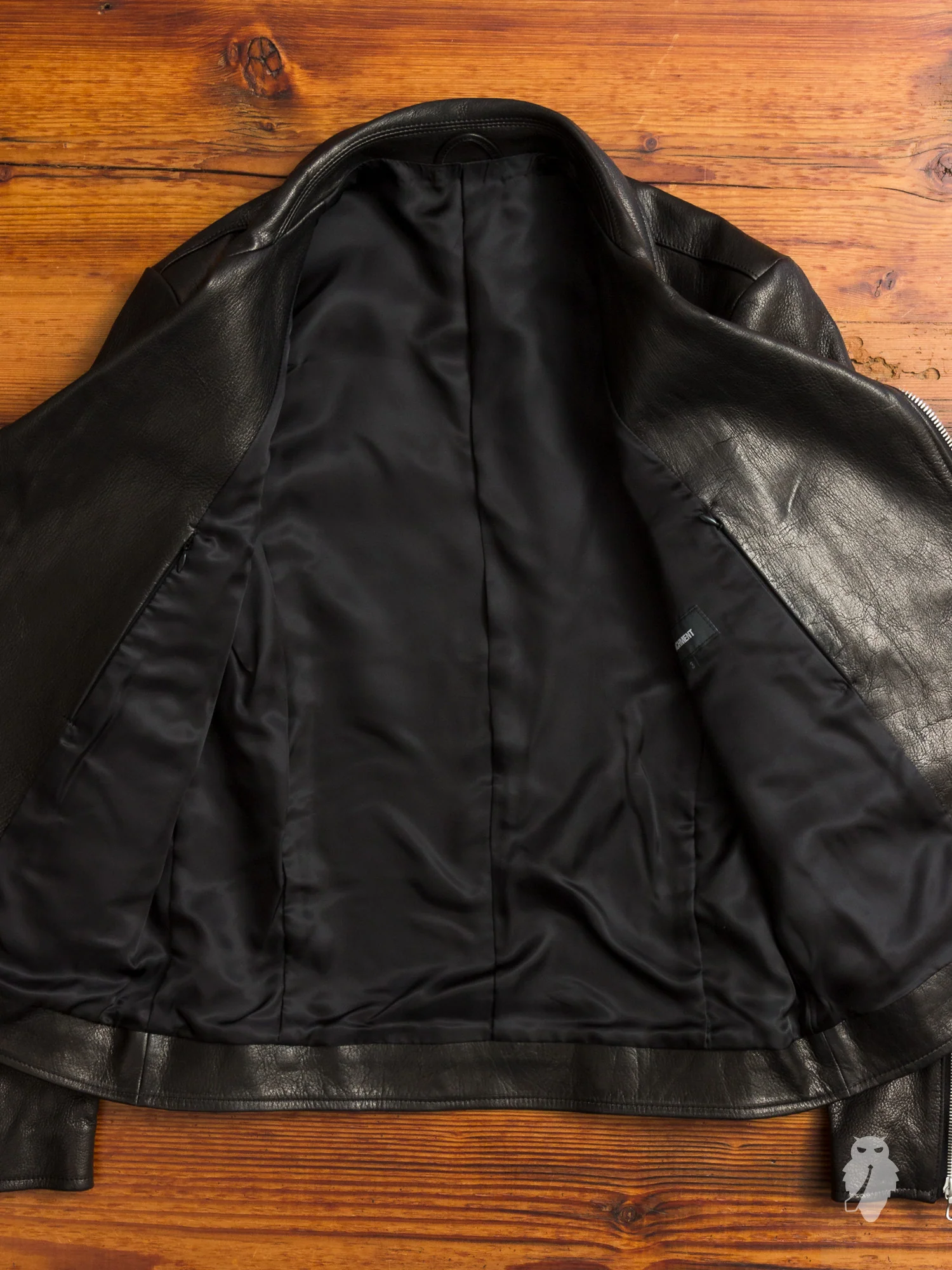 Leather Double Rider Jacket in Black - Image 4