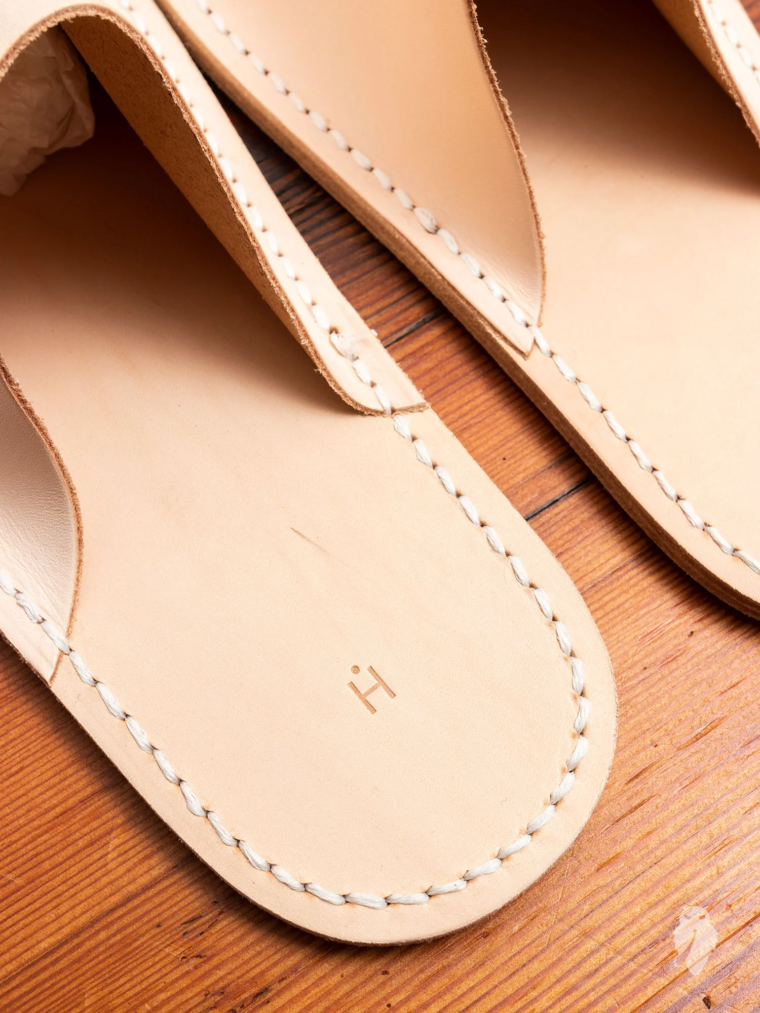 Leather Slipper in Natural - Image 3