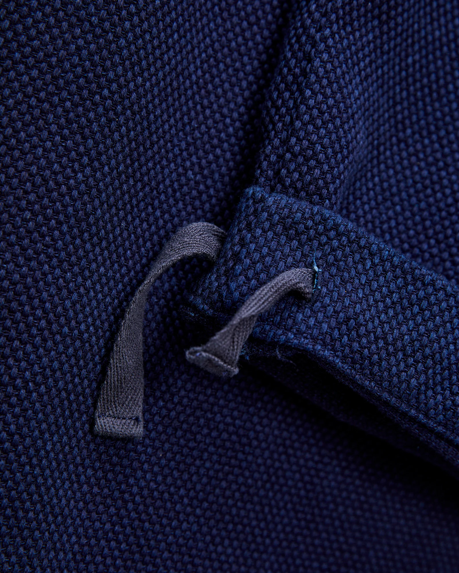 Light Sashiko Wide Tucked Trousers in Pure Indigo - Image 8