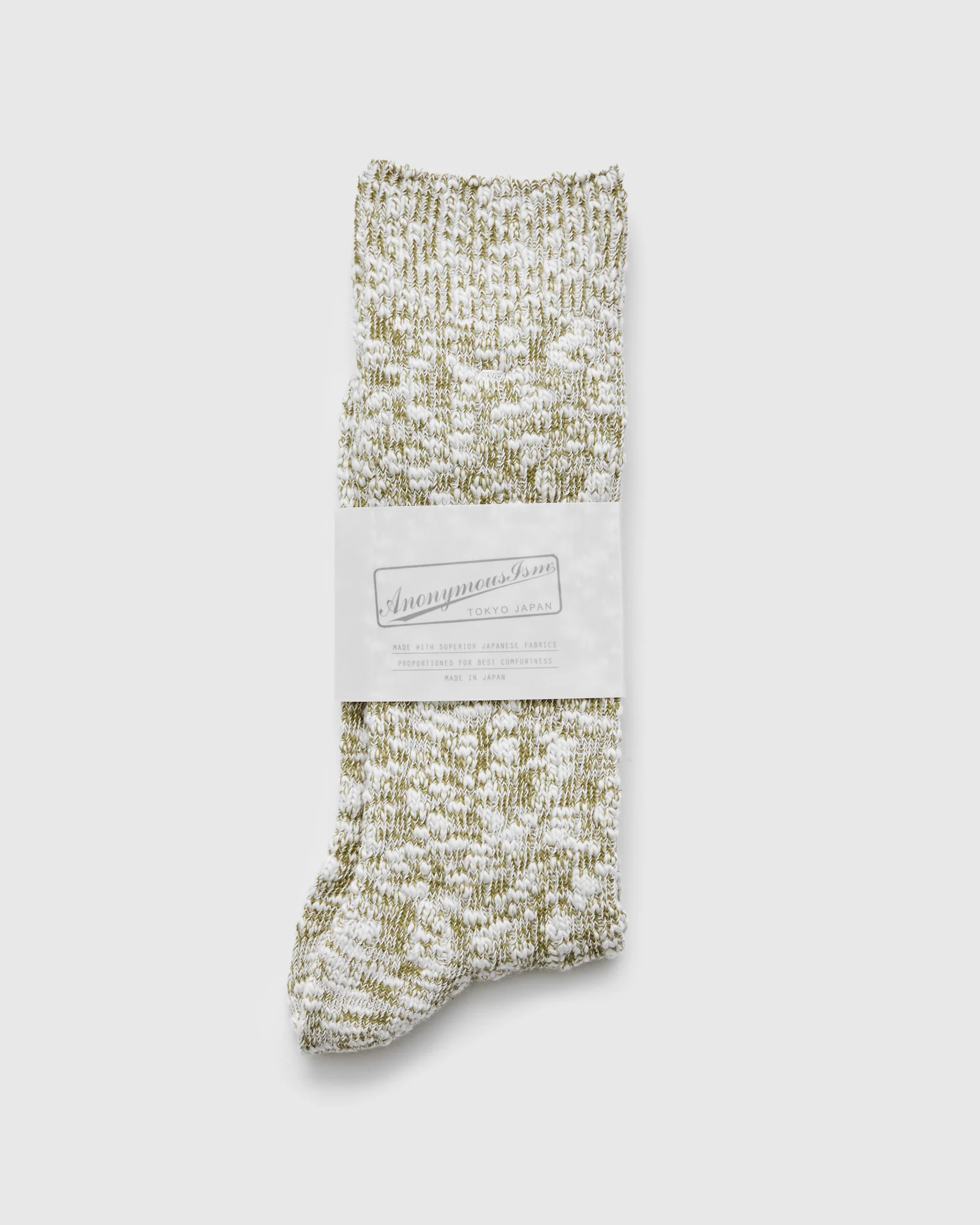 Light Slub Crew Sock in Khaki