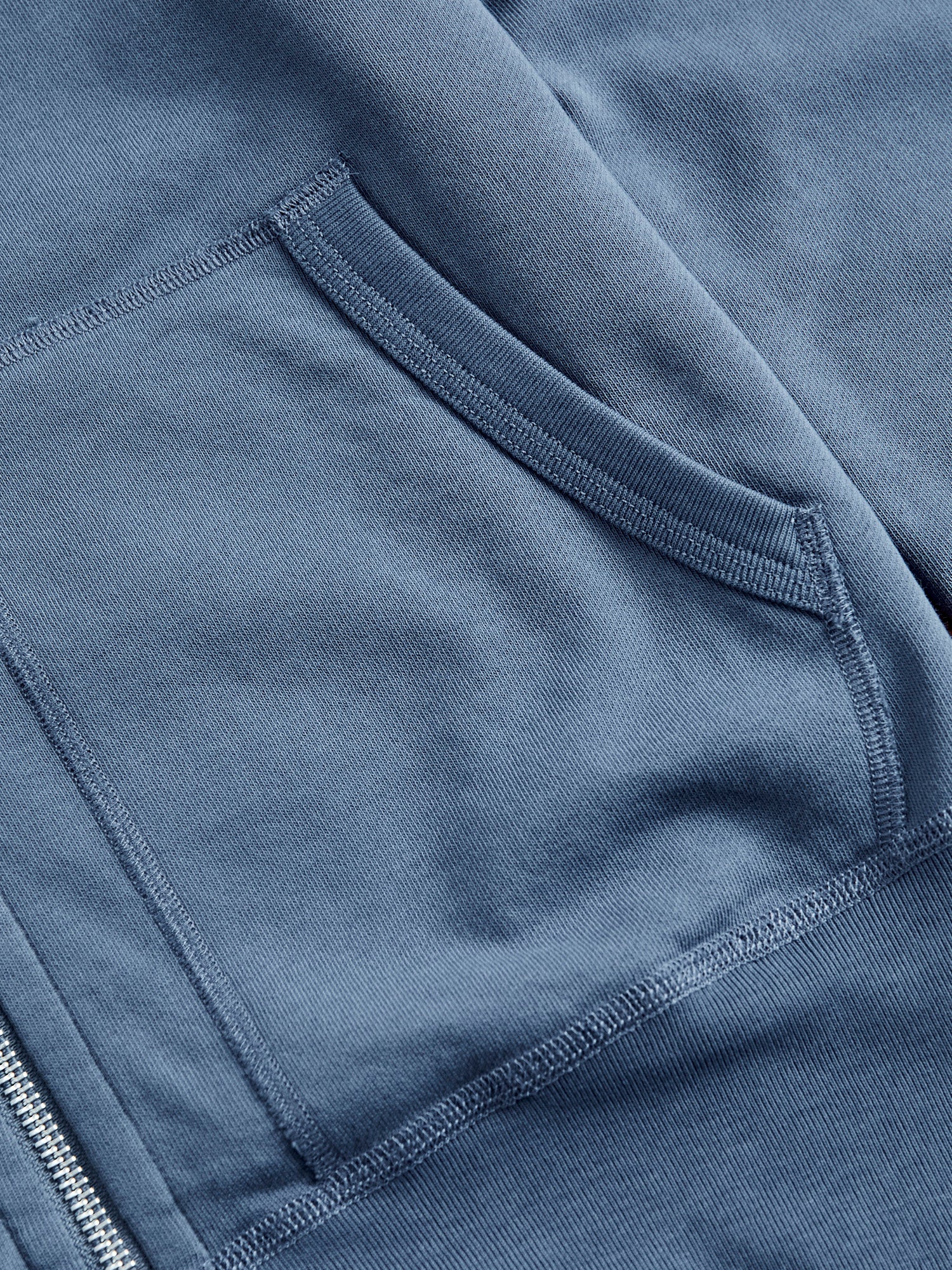 Lightweight Zip Hoodie in Washed Blue - Image 4