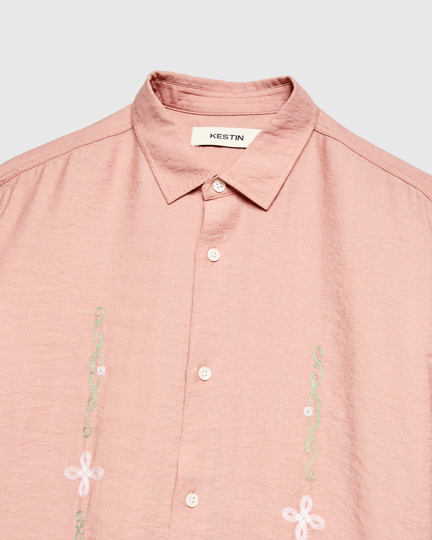 Linen Aberlady Shirt in Dusty Pink - Image 3