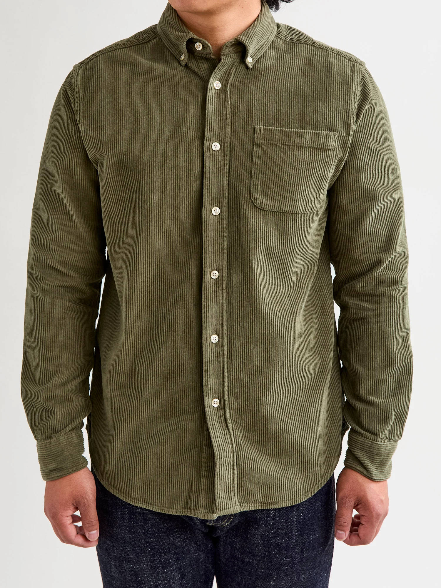 Lobo Button-Up Shirt in Olive - Image 2