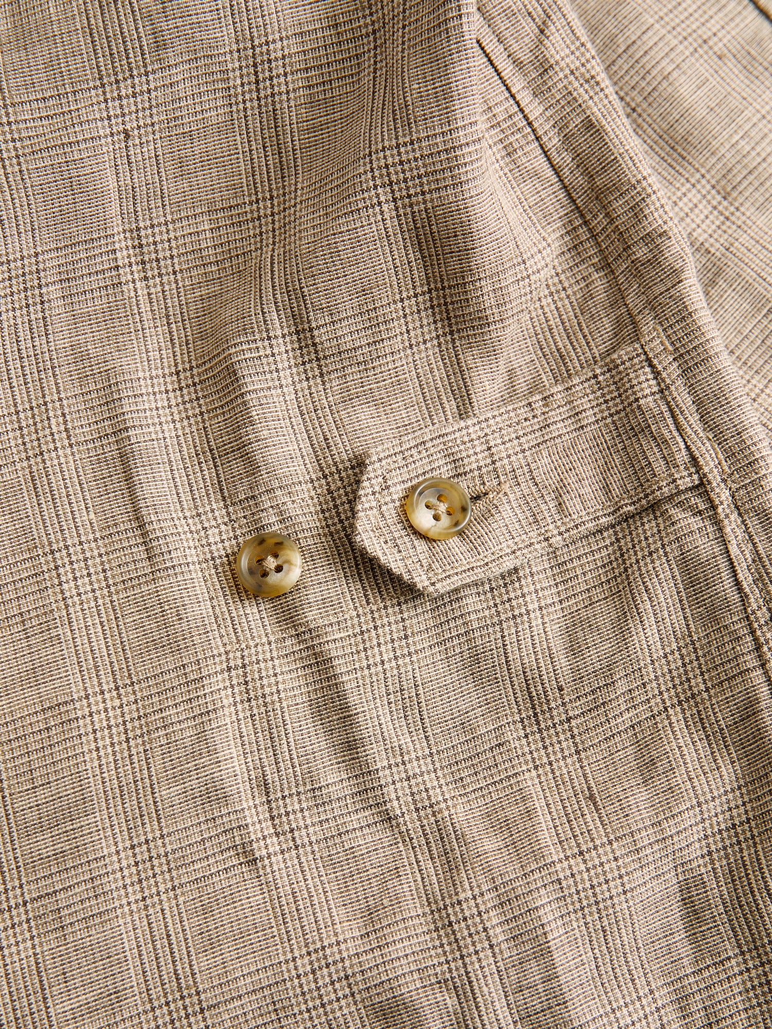 Loiter Jacket in Beige Linen Glen Plaid - Image 11
