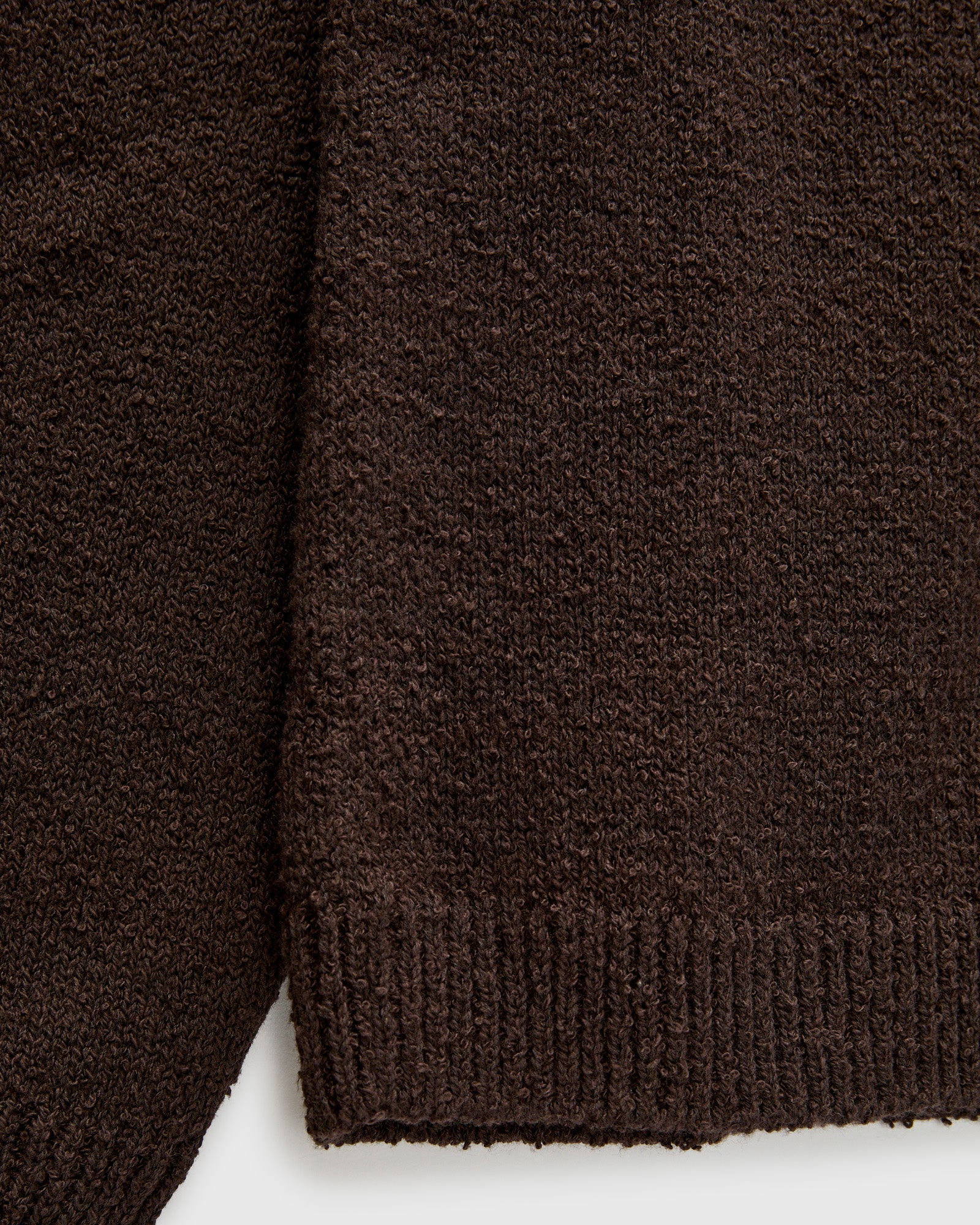 Long Sleeve Knit Polo in Bark Boucle - Image 6