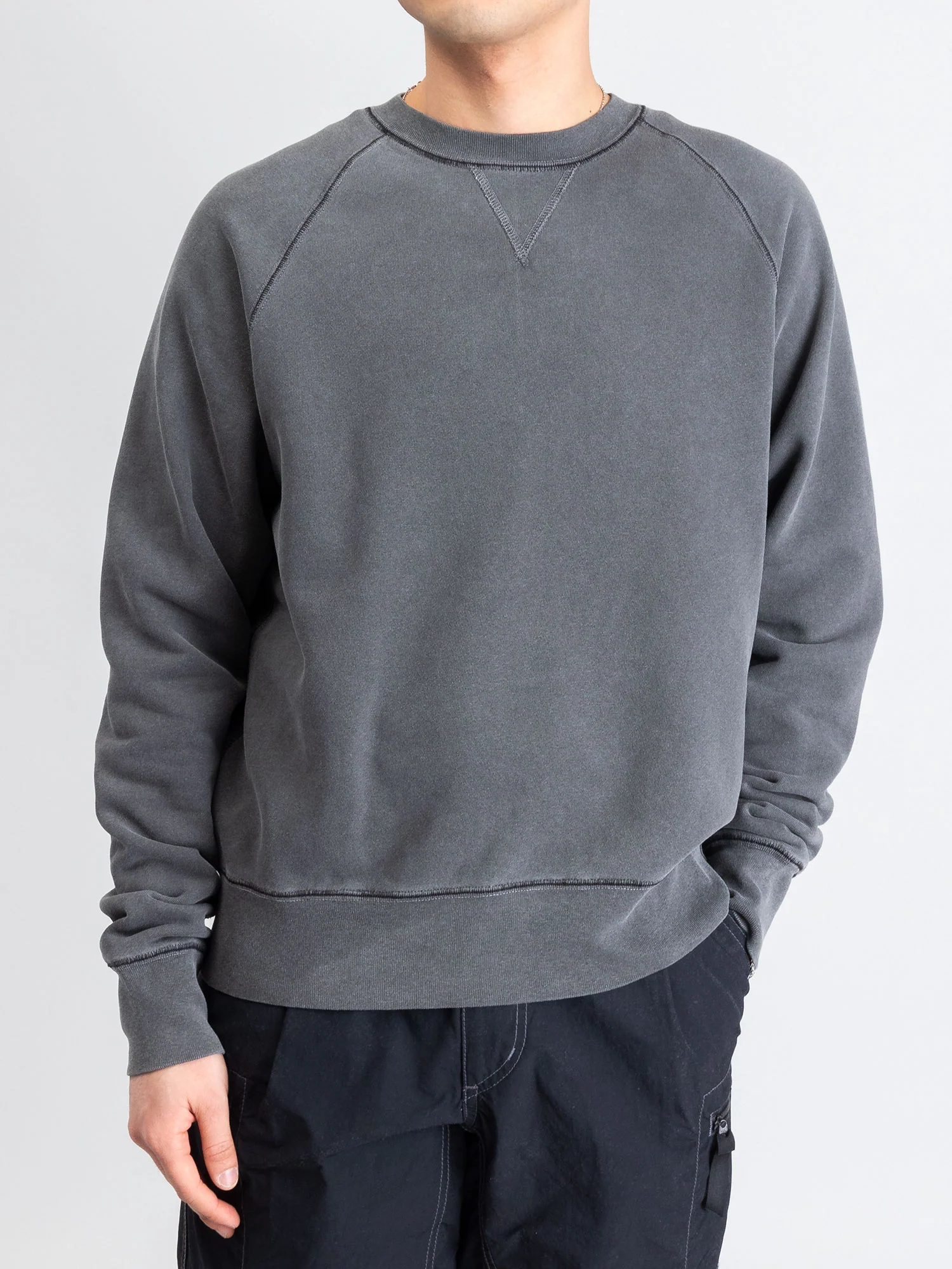 Loose Stitch Crewneck Sweater in Washed Black - Image 2