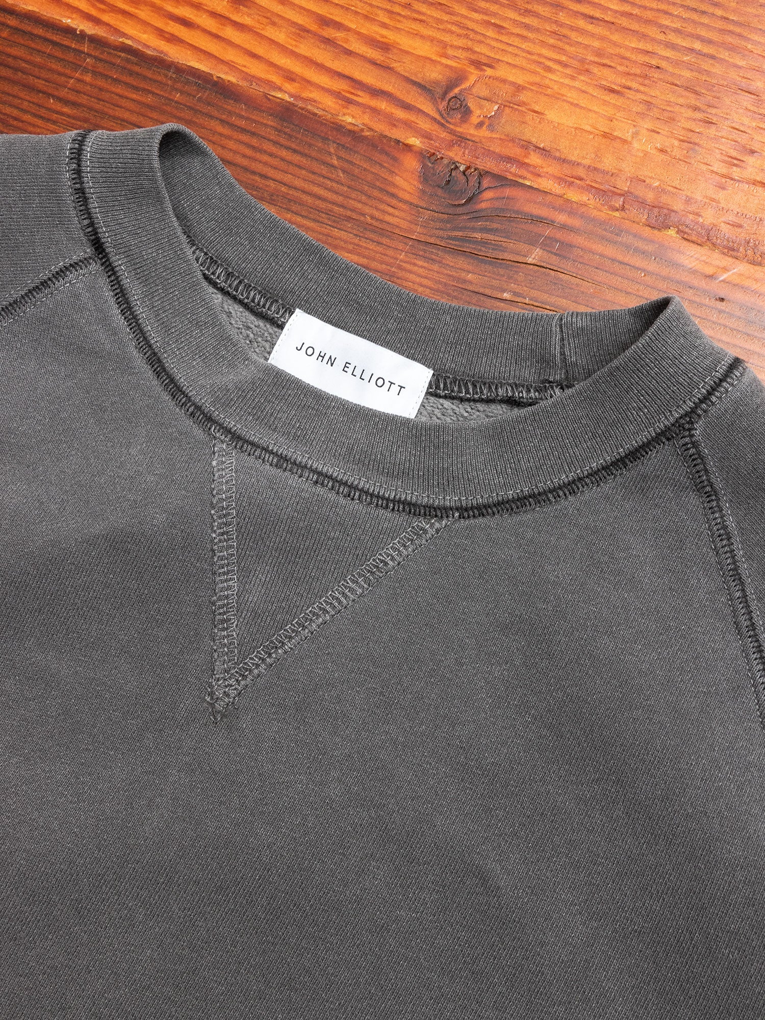 Loose Stitch Crewneck Sweater in Washed Black - Image 3