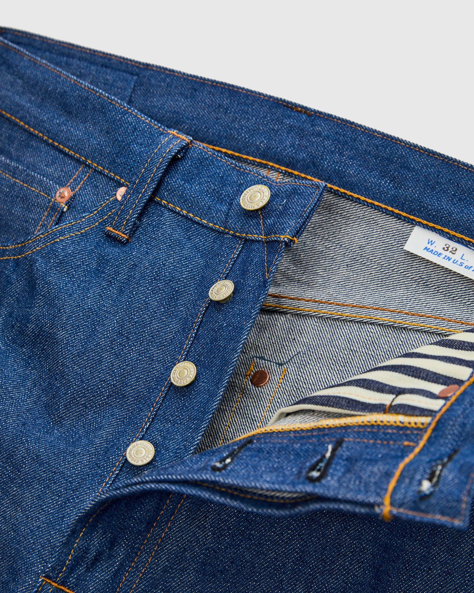 Lot 64 "Hanada Indigo" 13oz Greencast Selvedge Denim - Classic Tapered Fit - Image 7