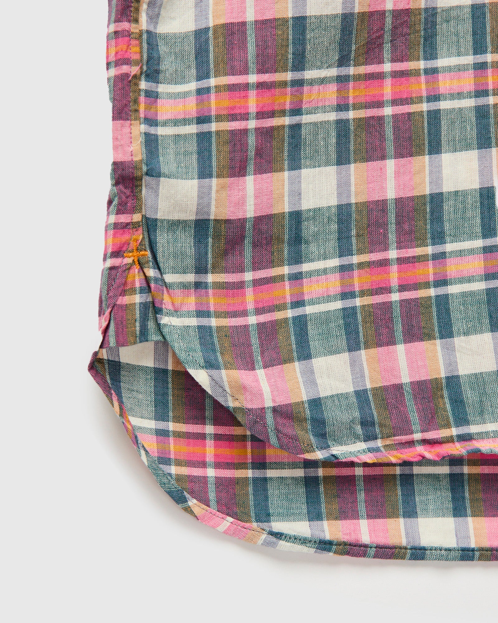 Madras Short Sleeve Button-Down Shirt in Pink - Image 5