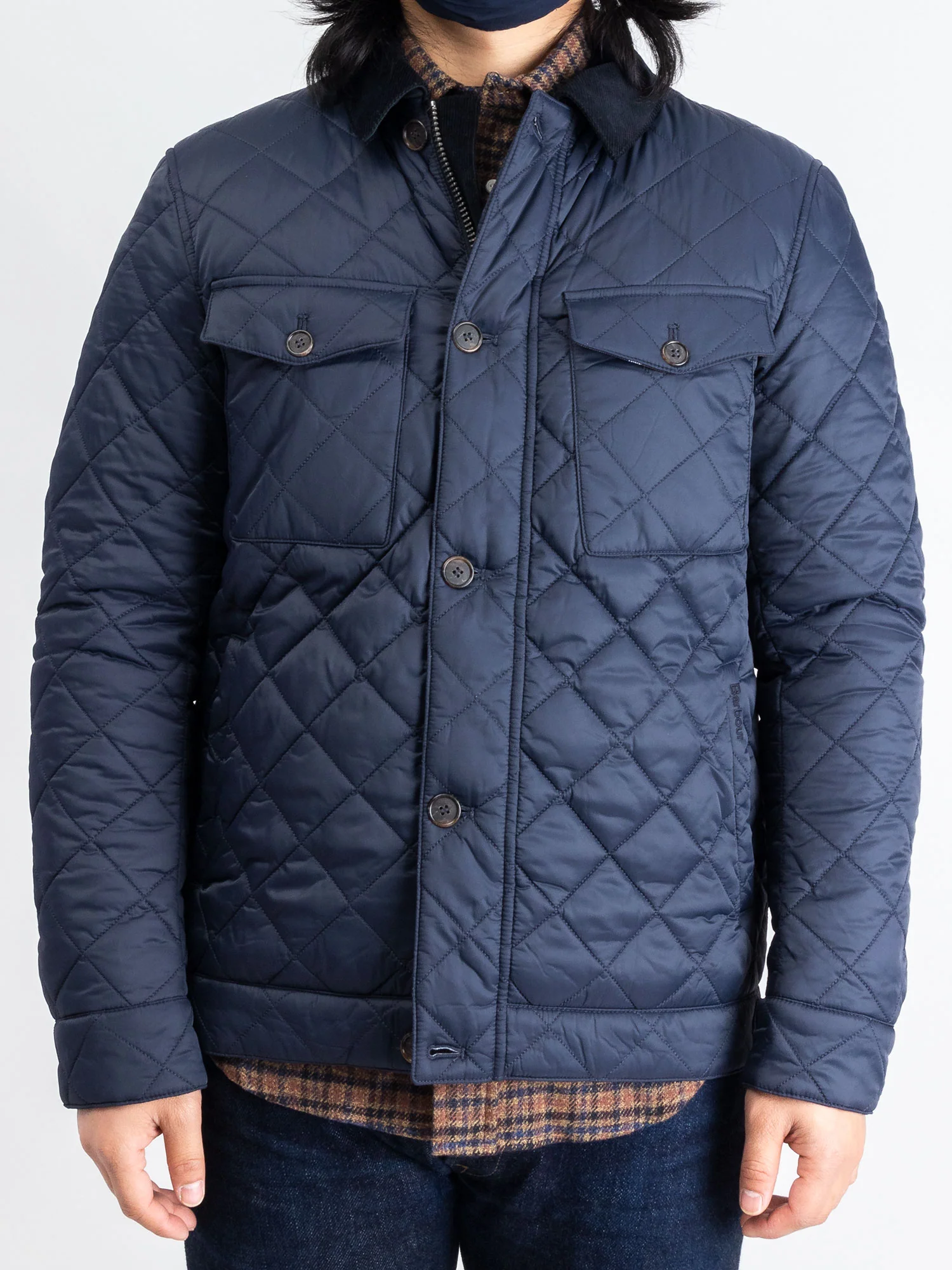 "Maesbury" Quilt Jacket in Navy - Image 2