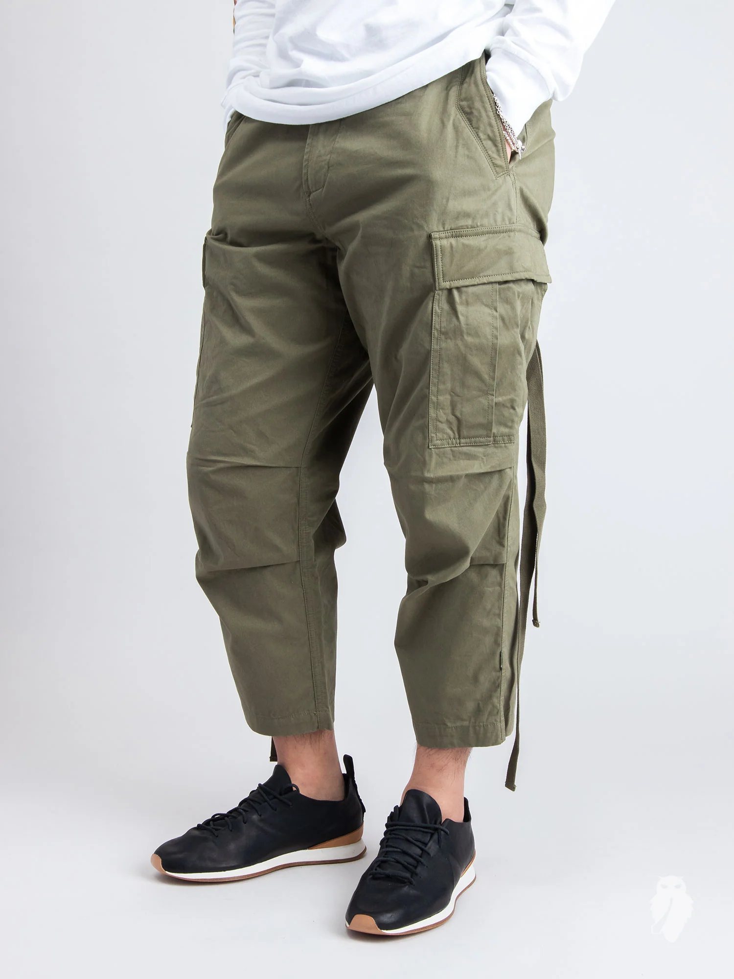 Cropped Cargo Pants in Maha Olive - Image 2