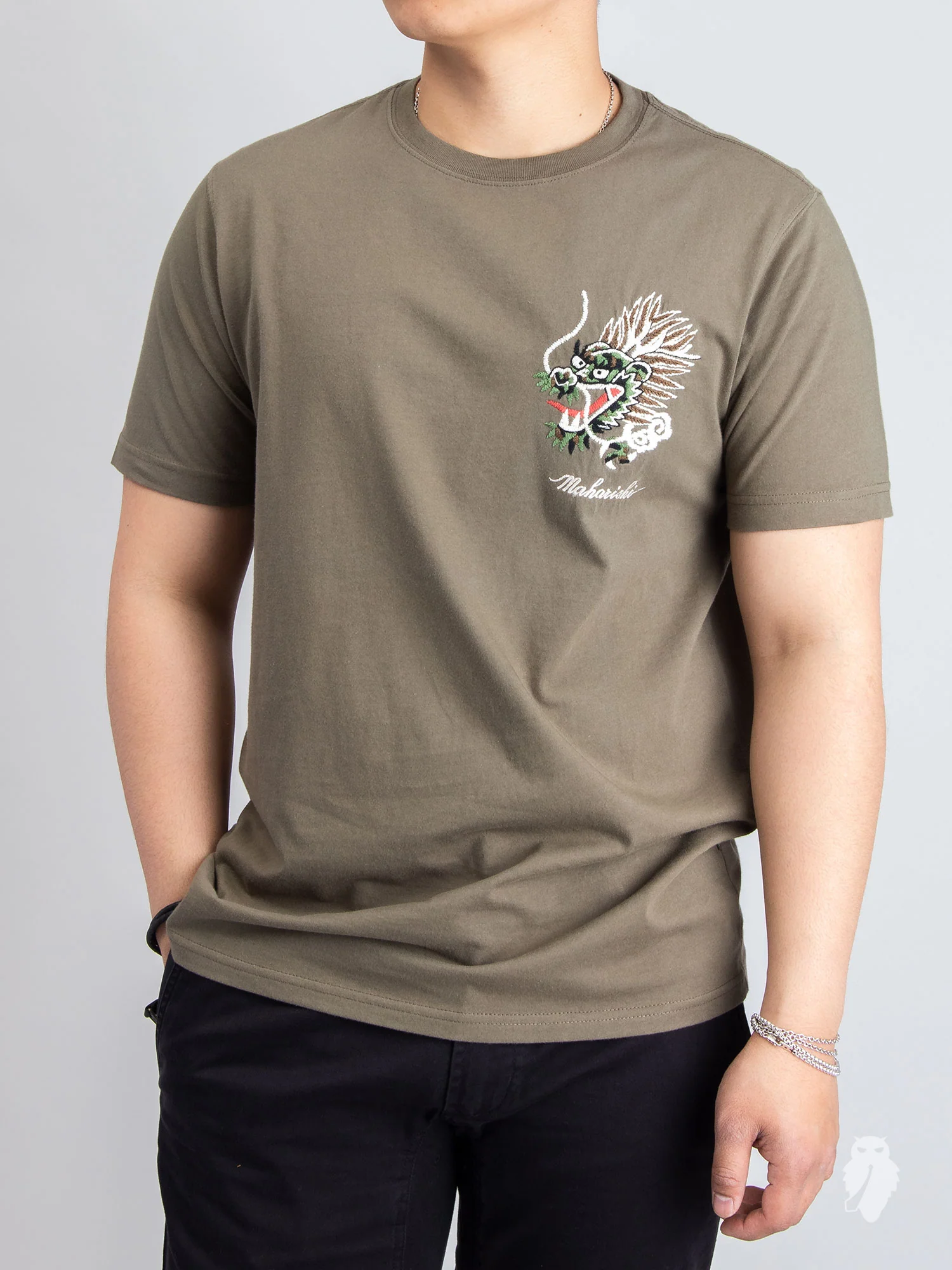 "Ghost" T-Shirt in Maha Olive - Image 2