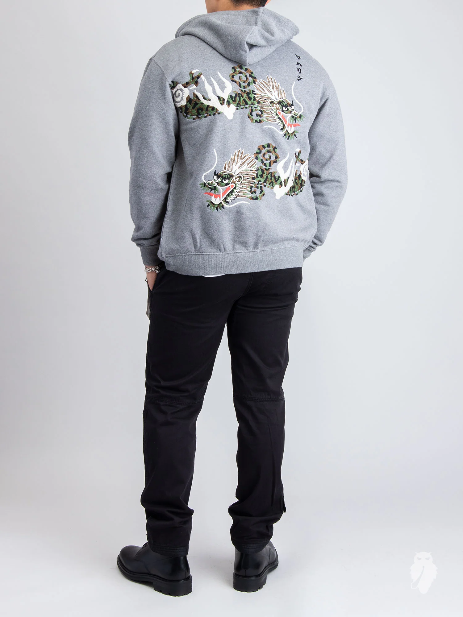 "Ghost" Zip Hoodie in Marled Grey - Image 14