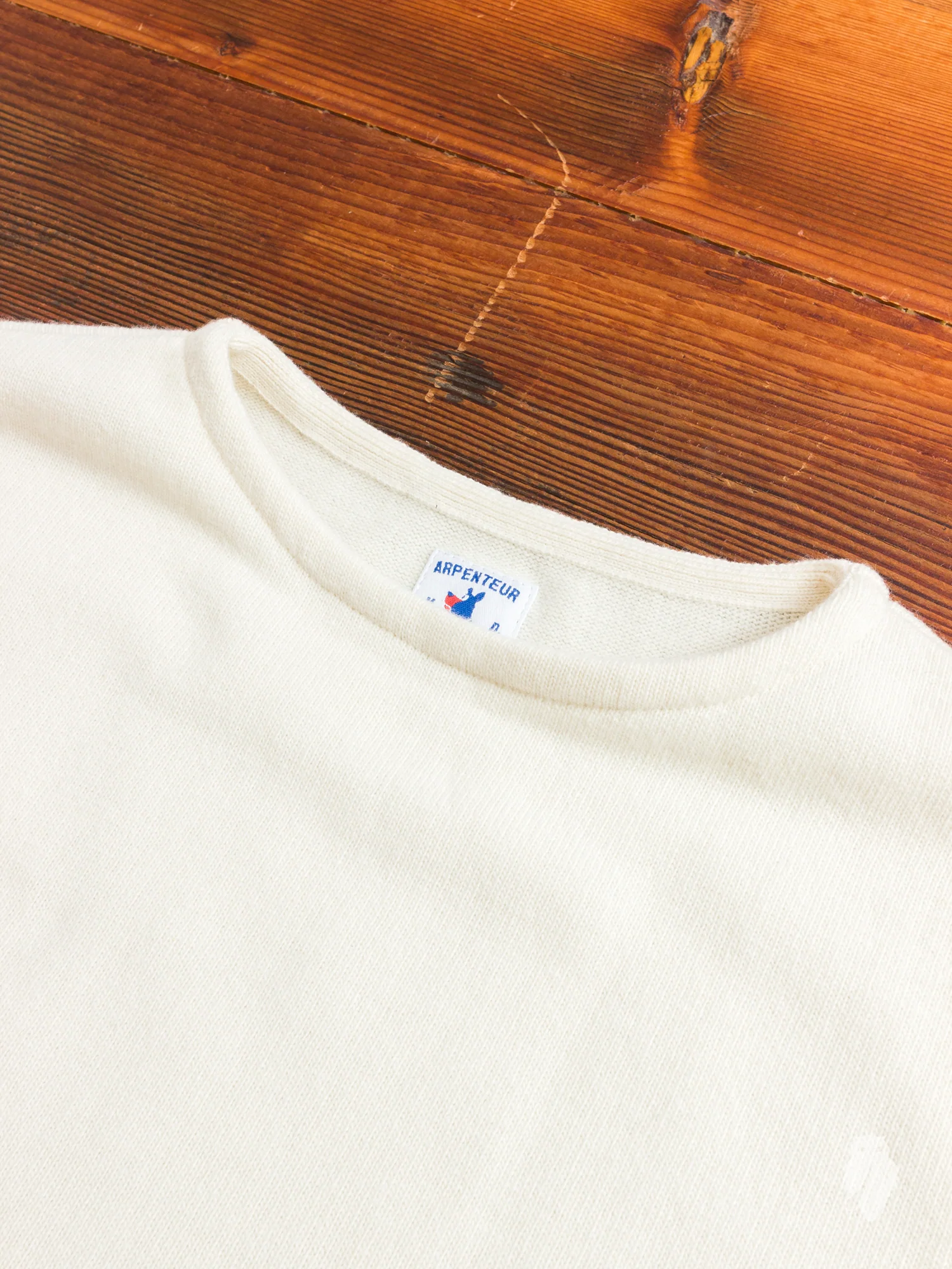 "Mariniere" Lambswool Sweater in Off White - Image 3