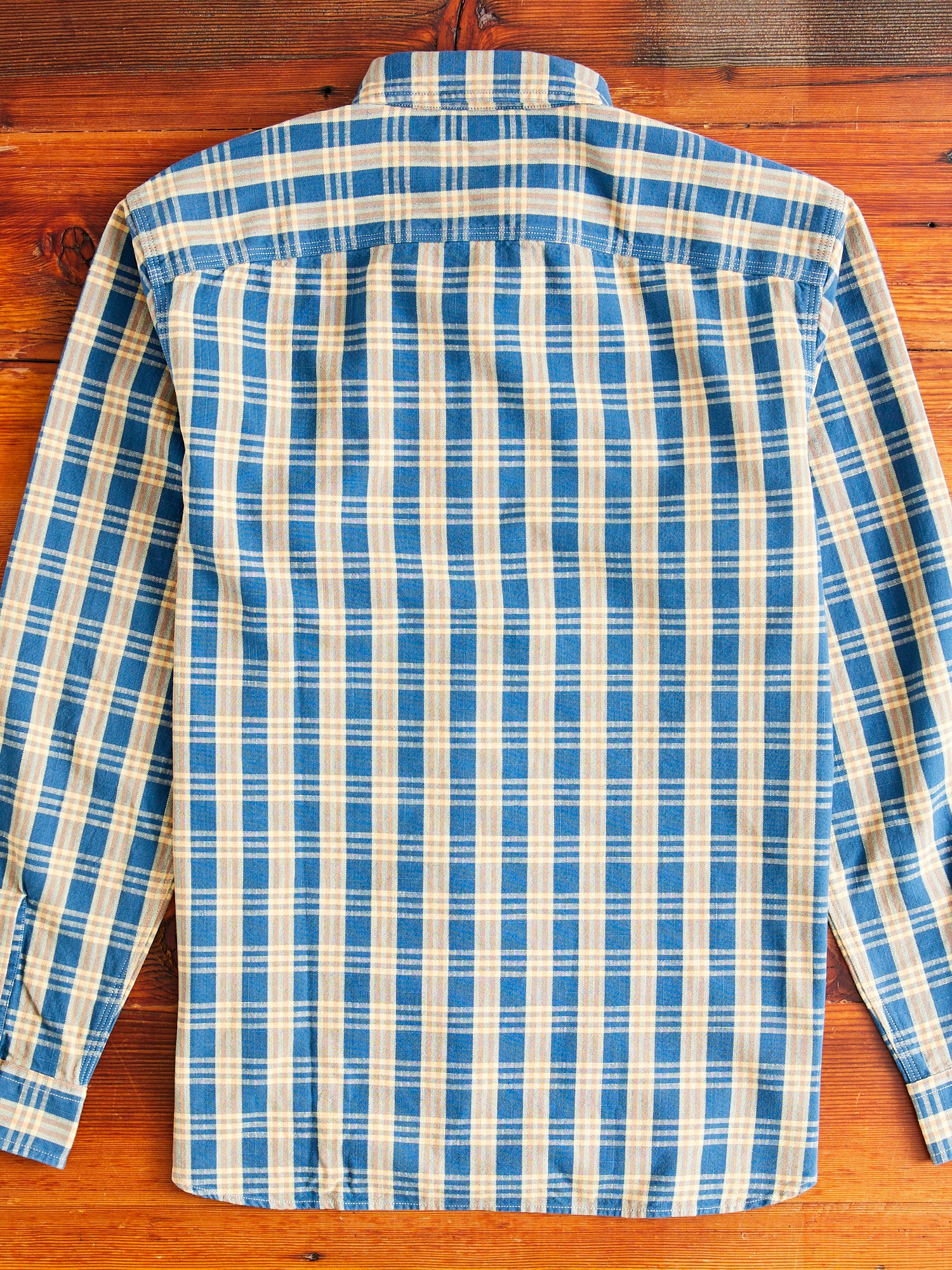 Matlock Plaid Workshirt in Blue Yellow - Image 8