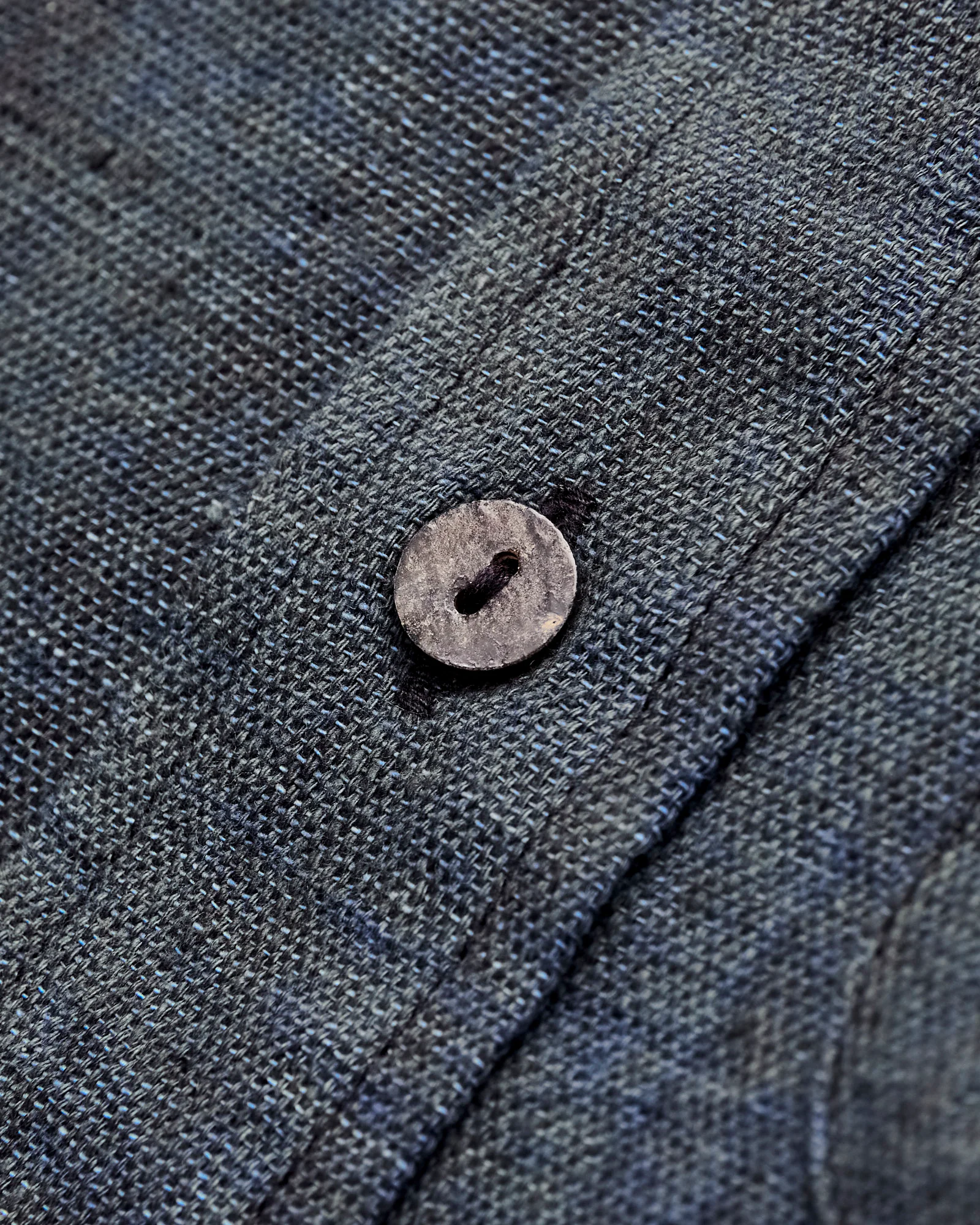 Matty Shirt in Handwoven Iron/Indigo - Image 5