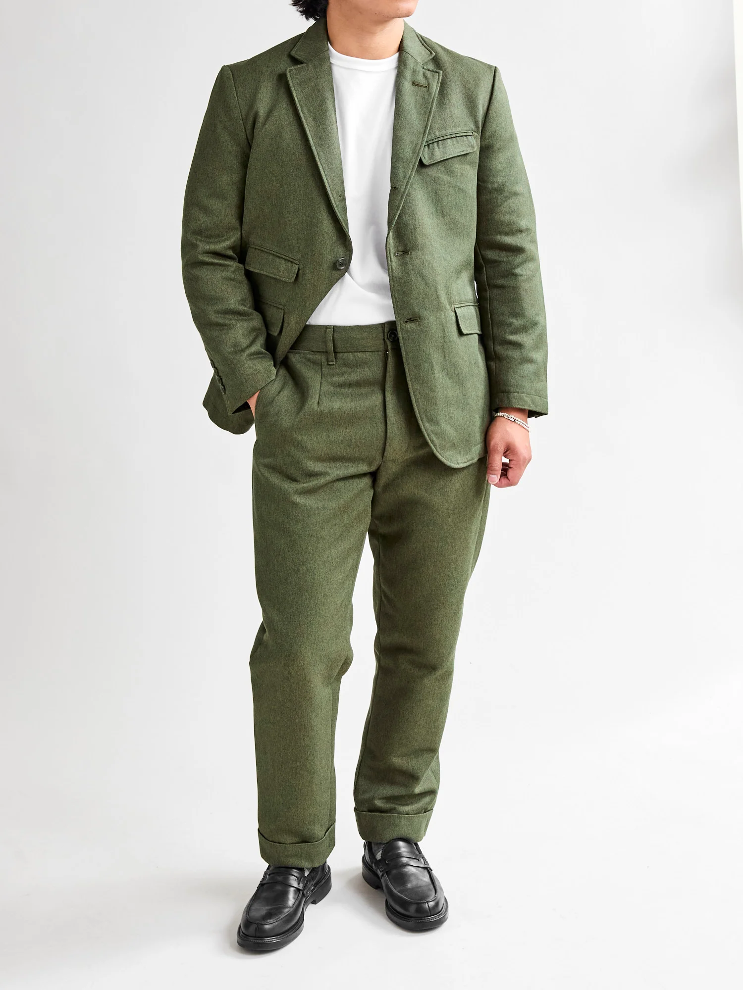 Melange Twill Andover Pants in Olive - Image 13