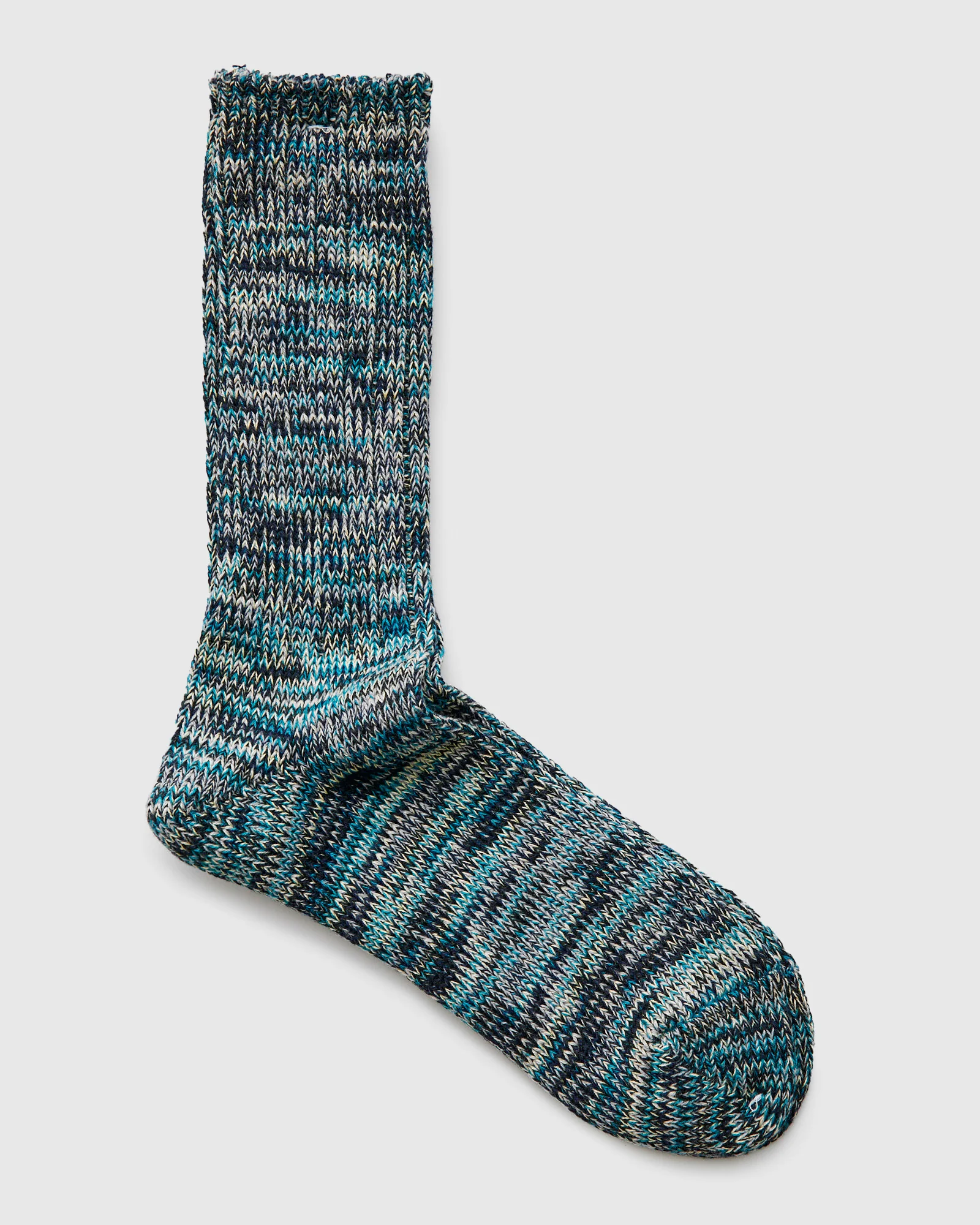 Melange Crew Sock in Blue Lagoon - Image 2