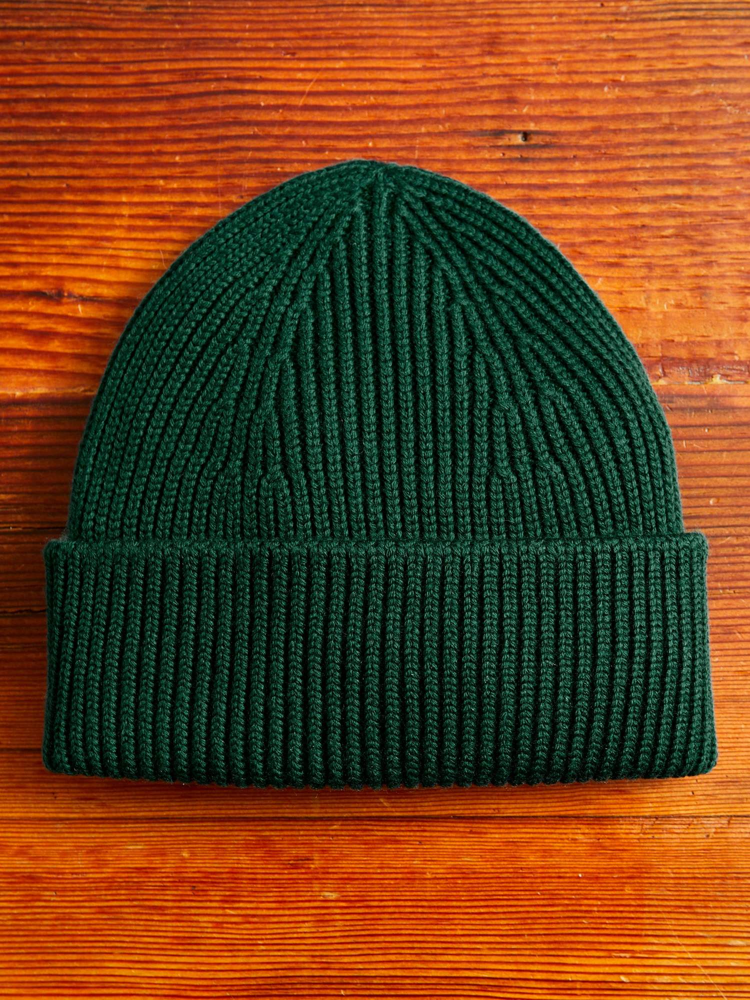 Merino Wool Watch Cap Beanie in British Racing Green - Image 3