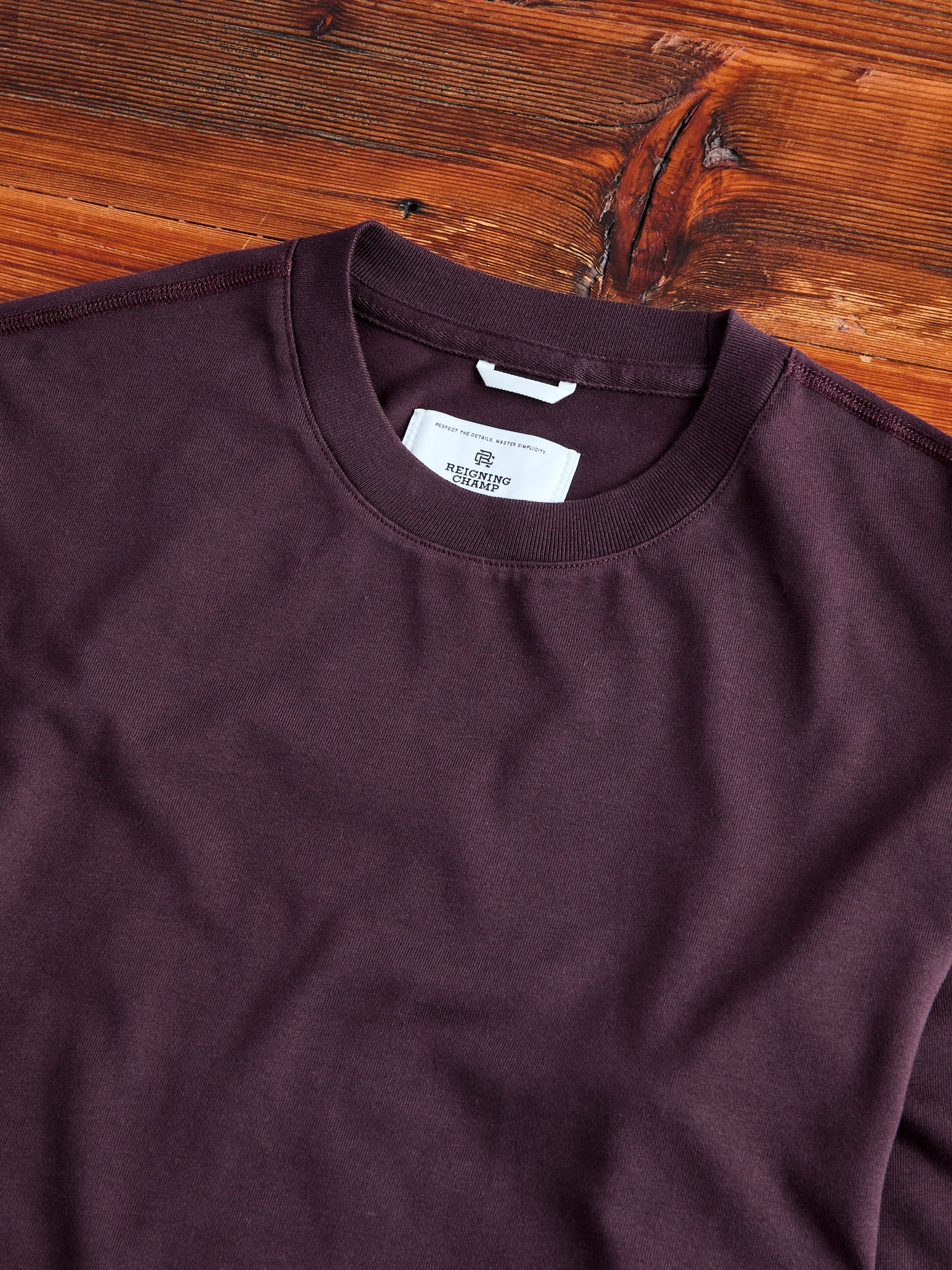 Midweight Long Sleeve T-Shirt in Oxblood - Image 3