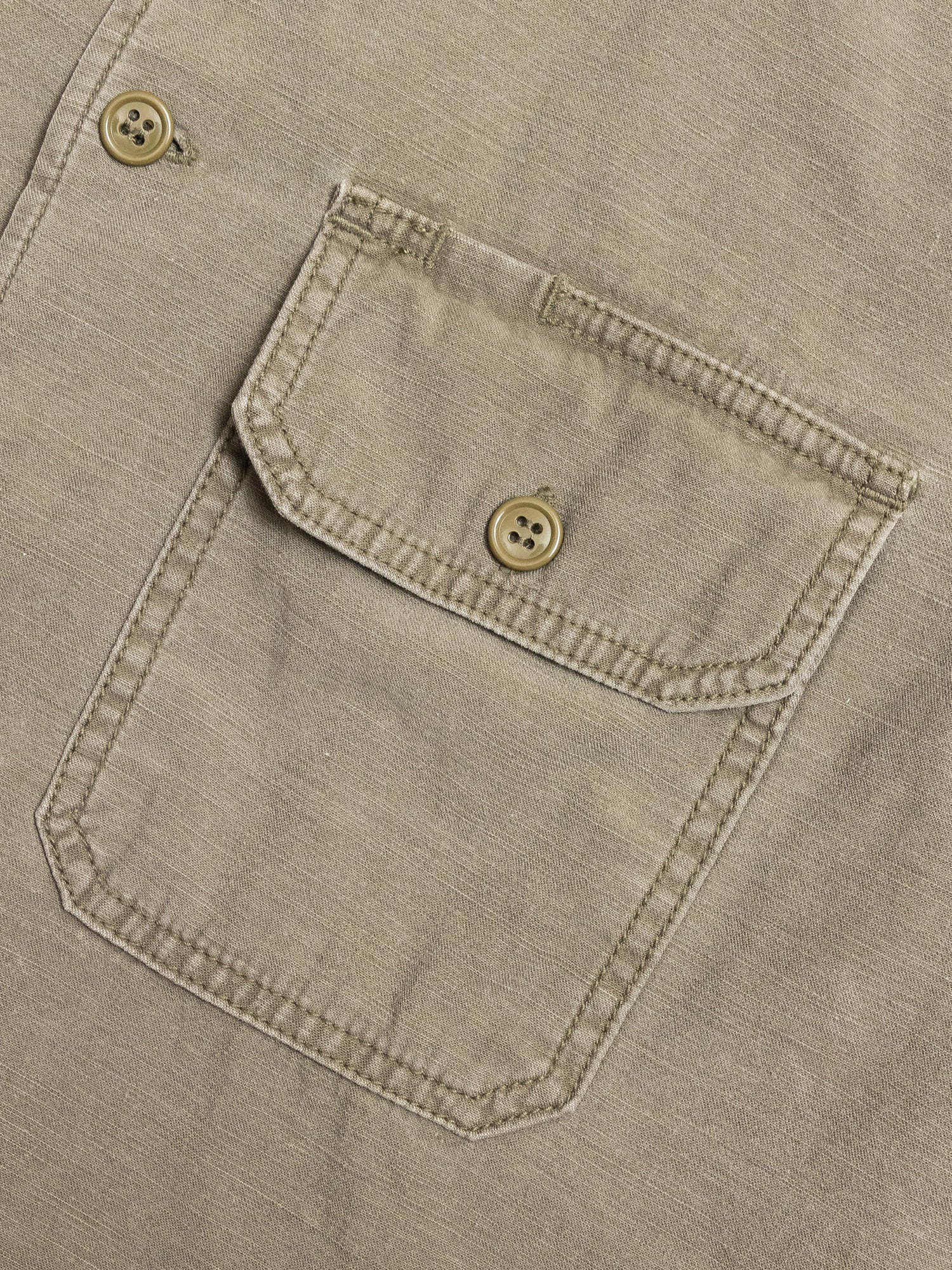 Military Flower Stud Shirt in Khaki - Image 4