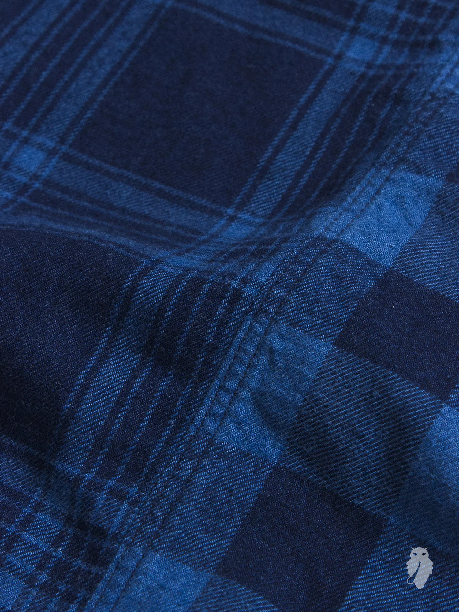 Mismatch Frayed Button Down Shirt in Indigo - Image 9