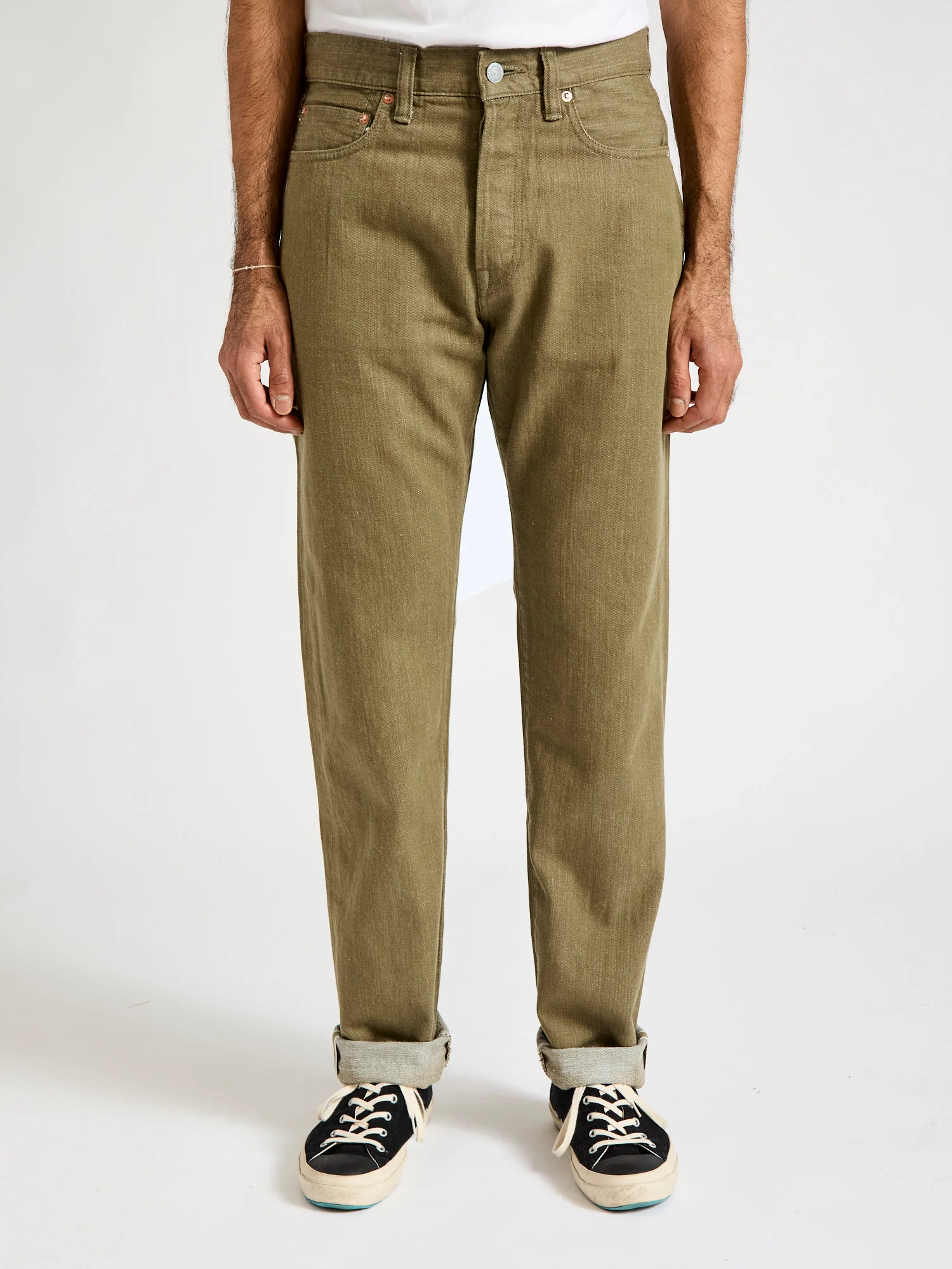 MJXE1300 "British Army Green" 10.5oz Selvedge Denim - Relaxed Tapered Fit - Image 2