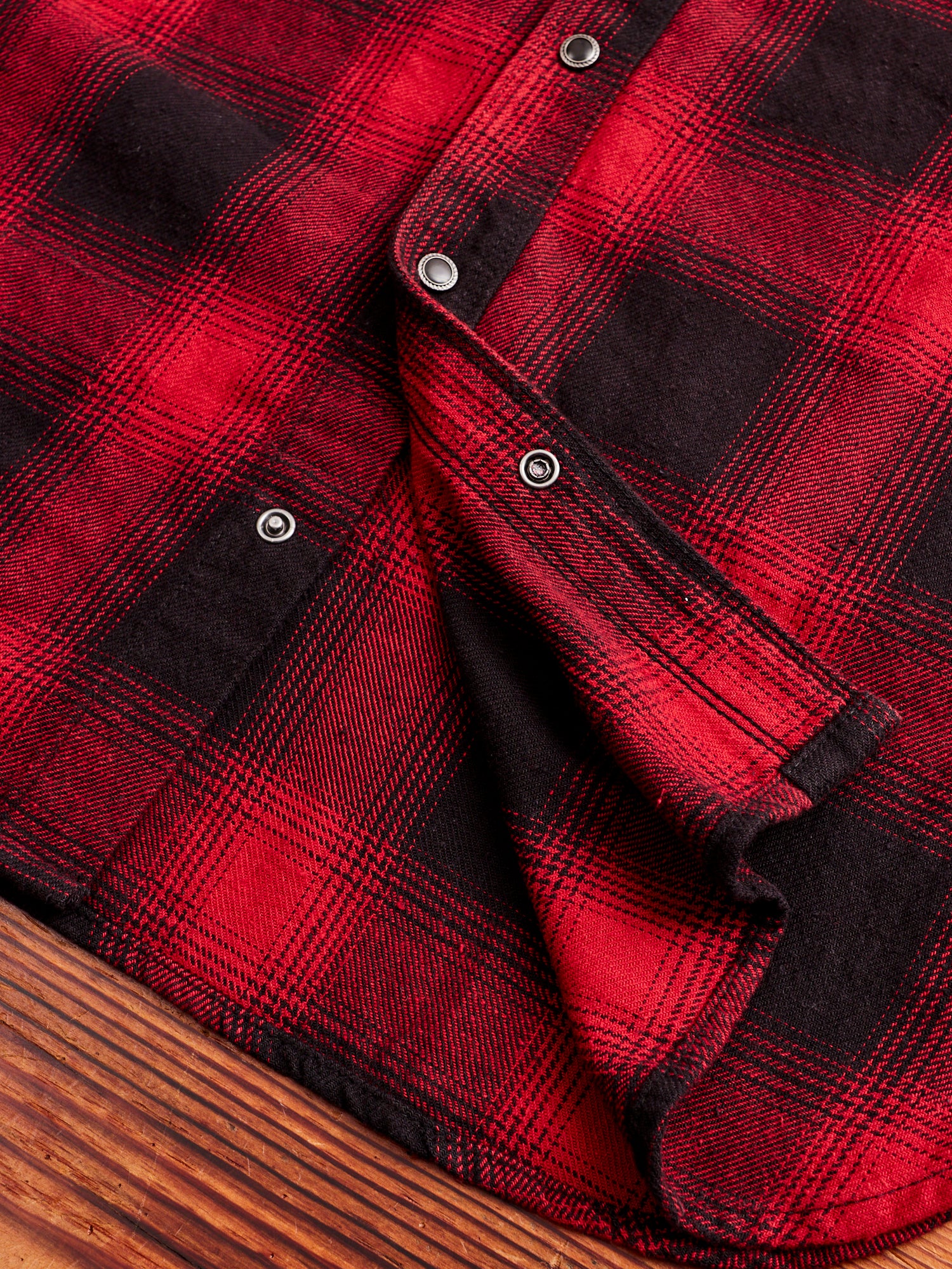 Modern Western Shirt in Red Shadow Check - Image 6