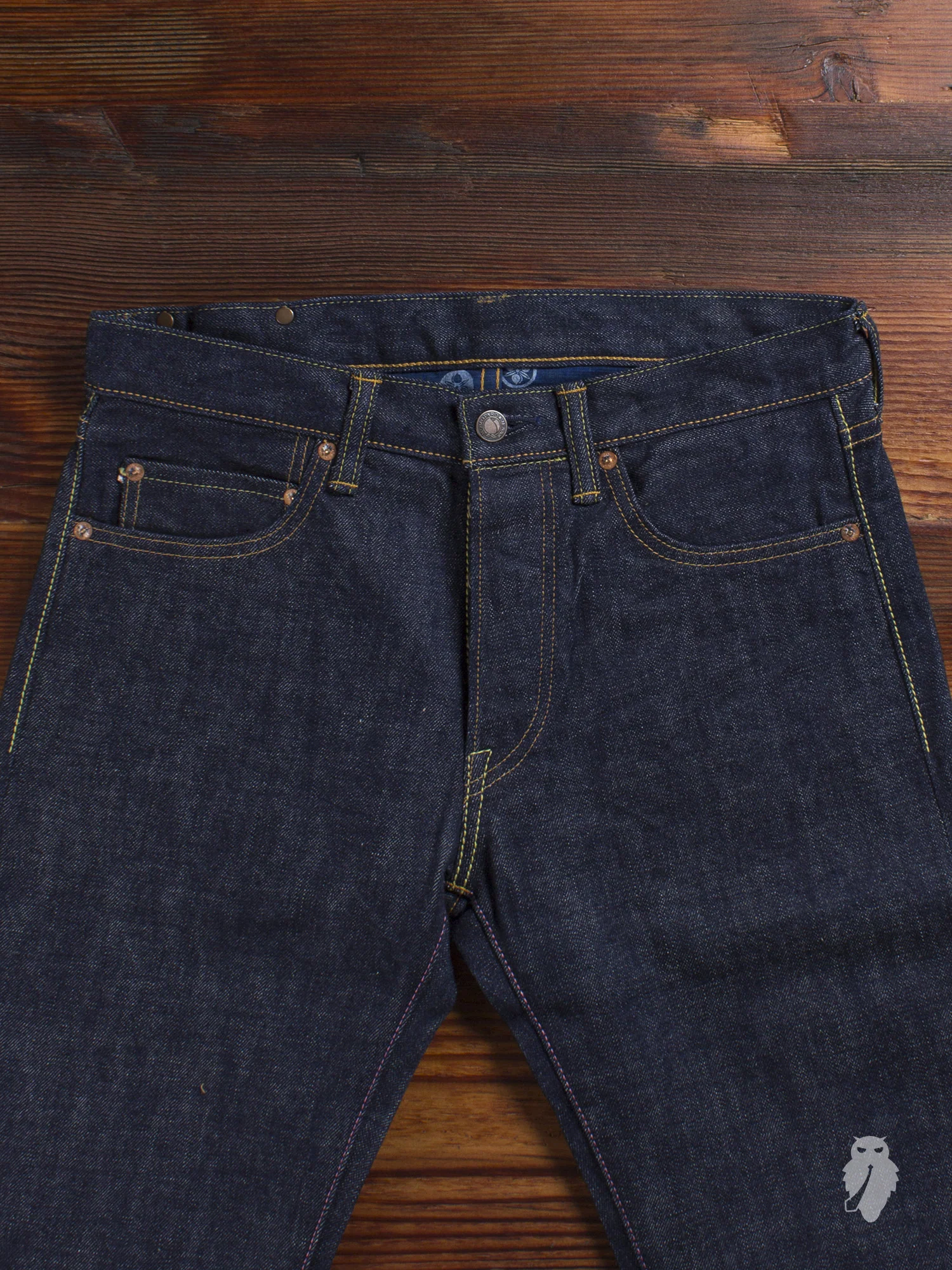 G007-MB "Copper Label" Old Blue 14.7oz Selvedge Denim - Tight Straight Fit - Image 4