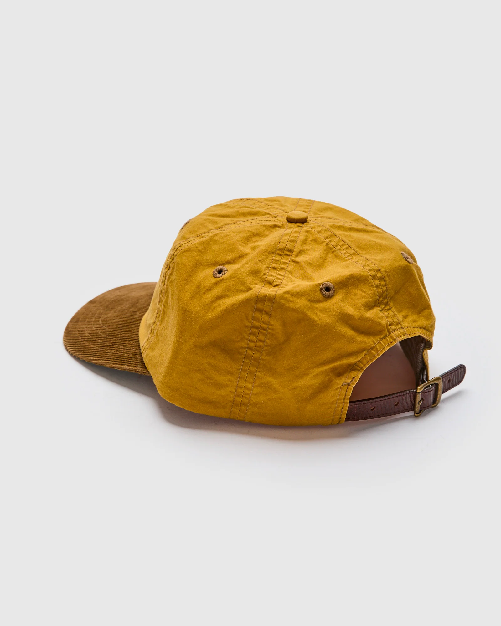 Mountaineering Oil Cloth Sportsman Cap in Mustard - Image 3