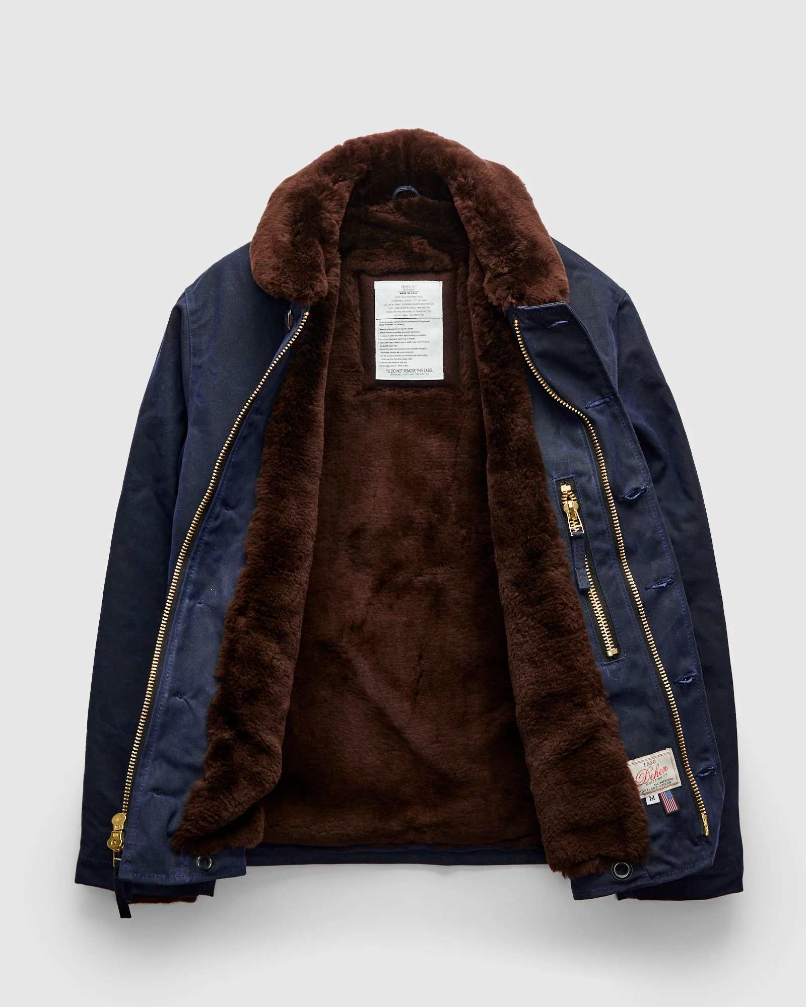 N-1 Deck Jacket in Navy/Brown - Image 3