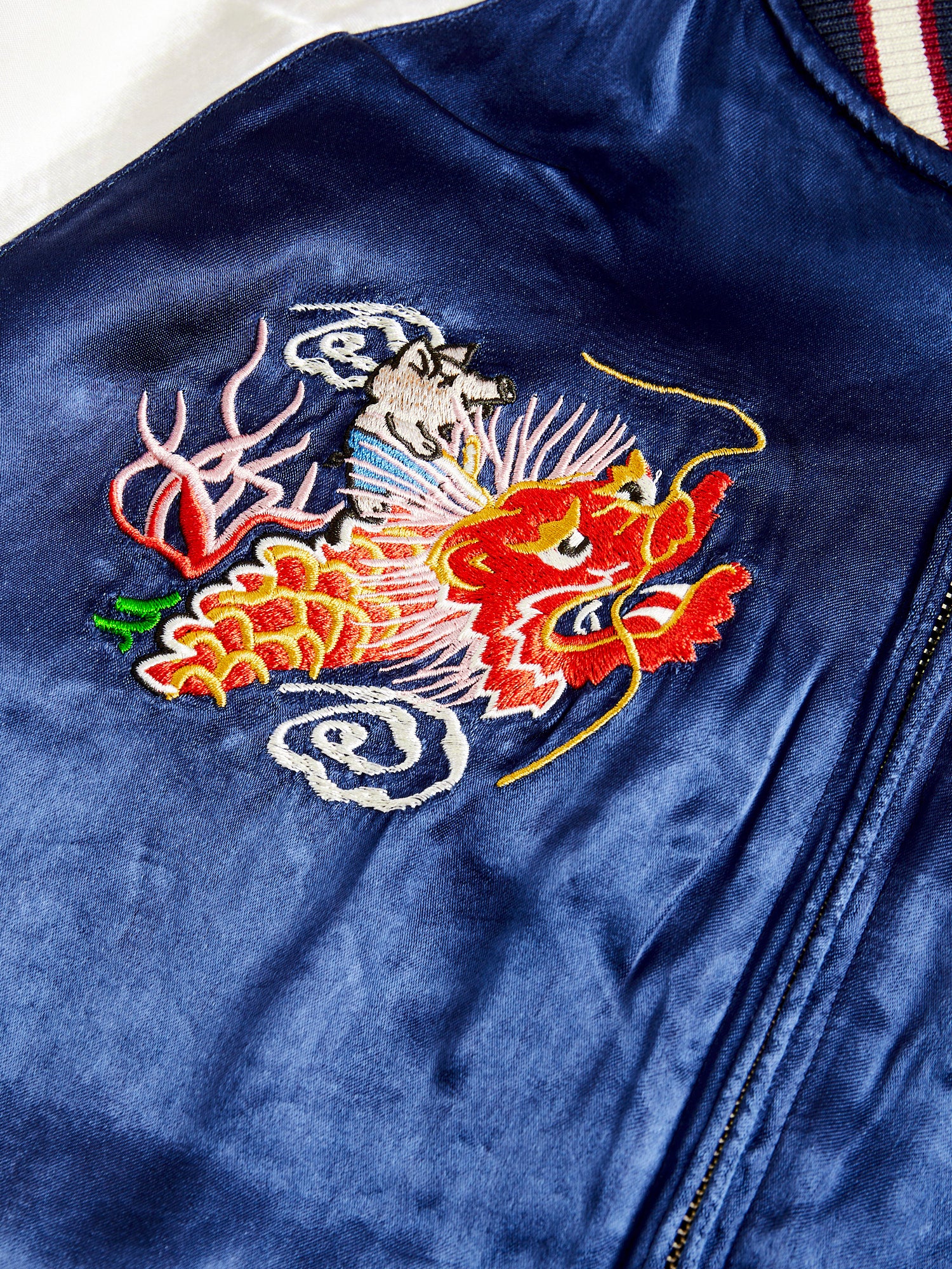 "Naniwa" Reversible Sukajan Souvenir Jacket in Black/Blue - Image 14