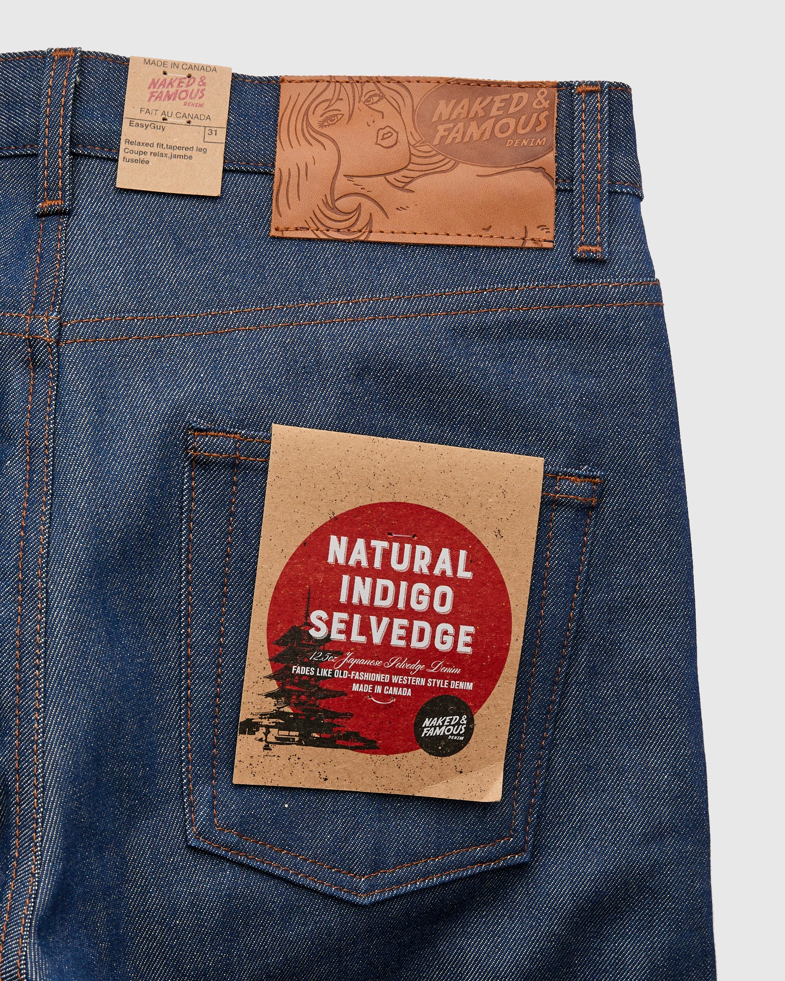 "Natural Indigo Selvedge" 12.5oz Selvedge Denim - Easy Guy Fit - Image 4