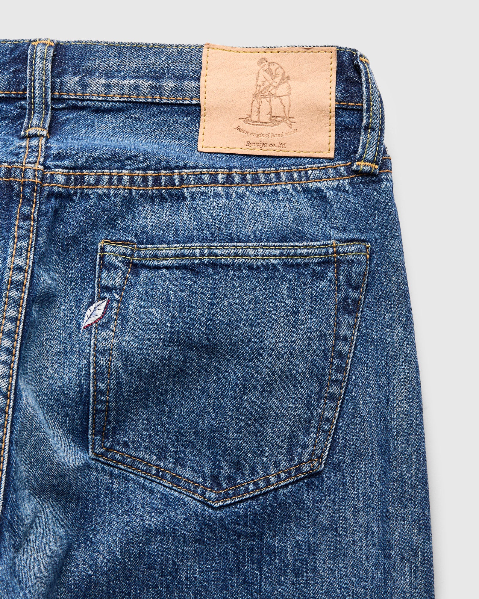 "Natural Used Indigo" 14oz Washed Selvedge Denim - Regular Straight Fit - Image 3