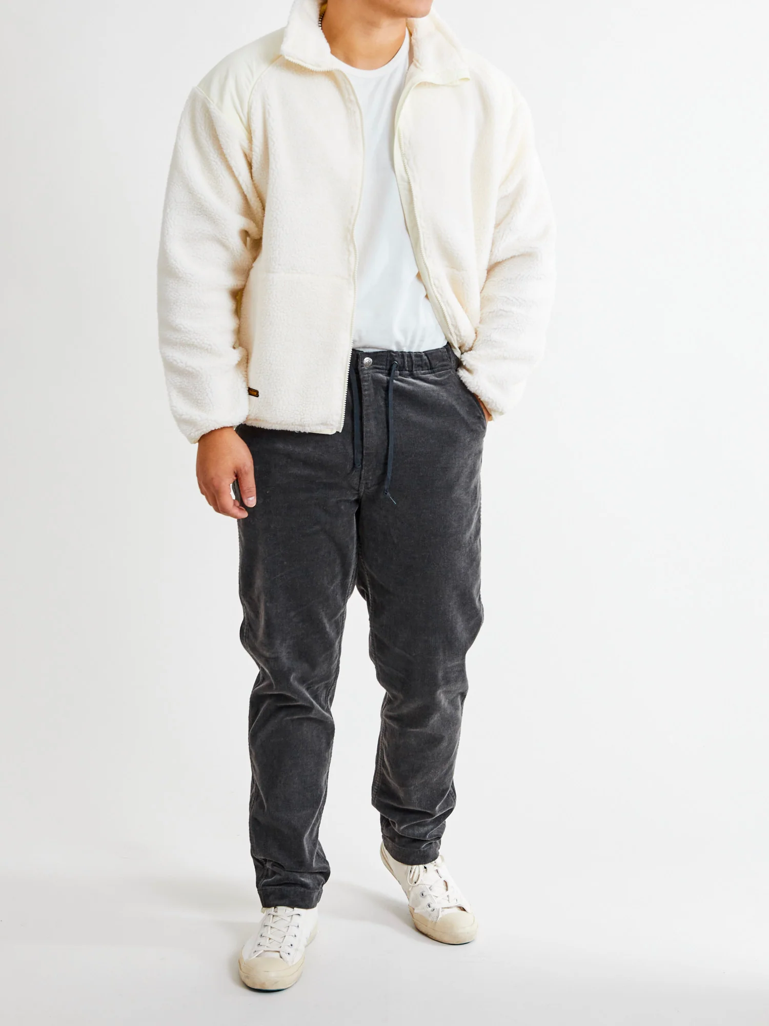 New Yorker Stretch Corduroy Pants in Charcoal Grey - Image 13
