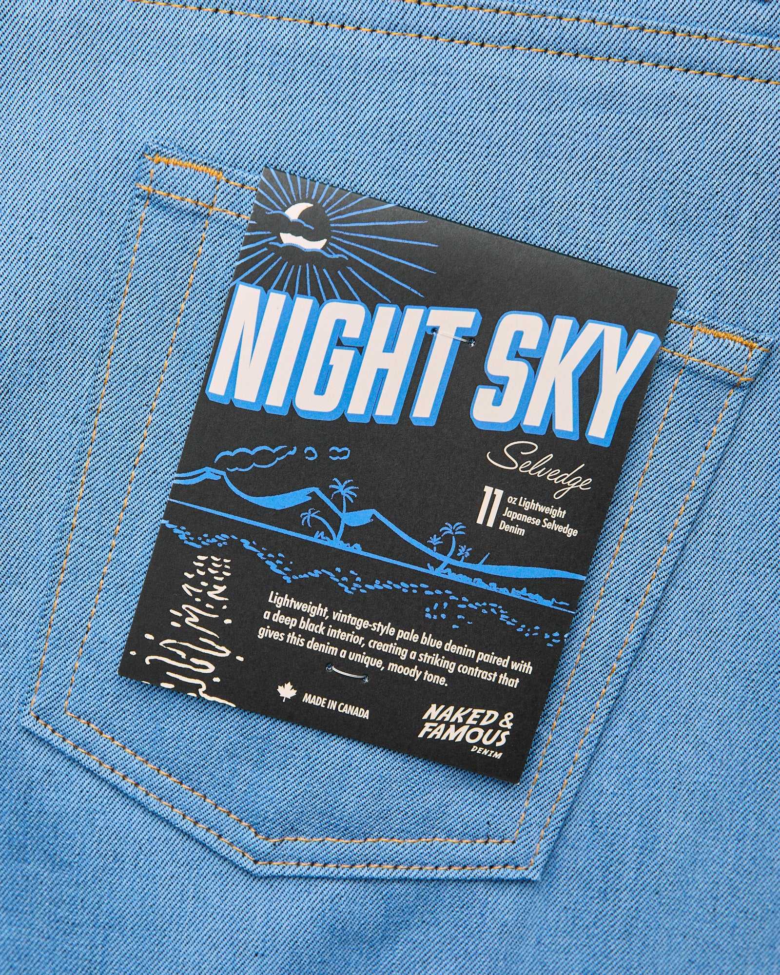 "Night Sky" 11oz Pale Indigo Selvedge Denim - True Guy Fit - Image 5