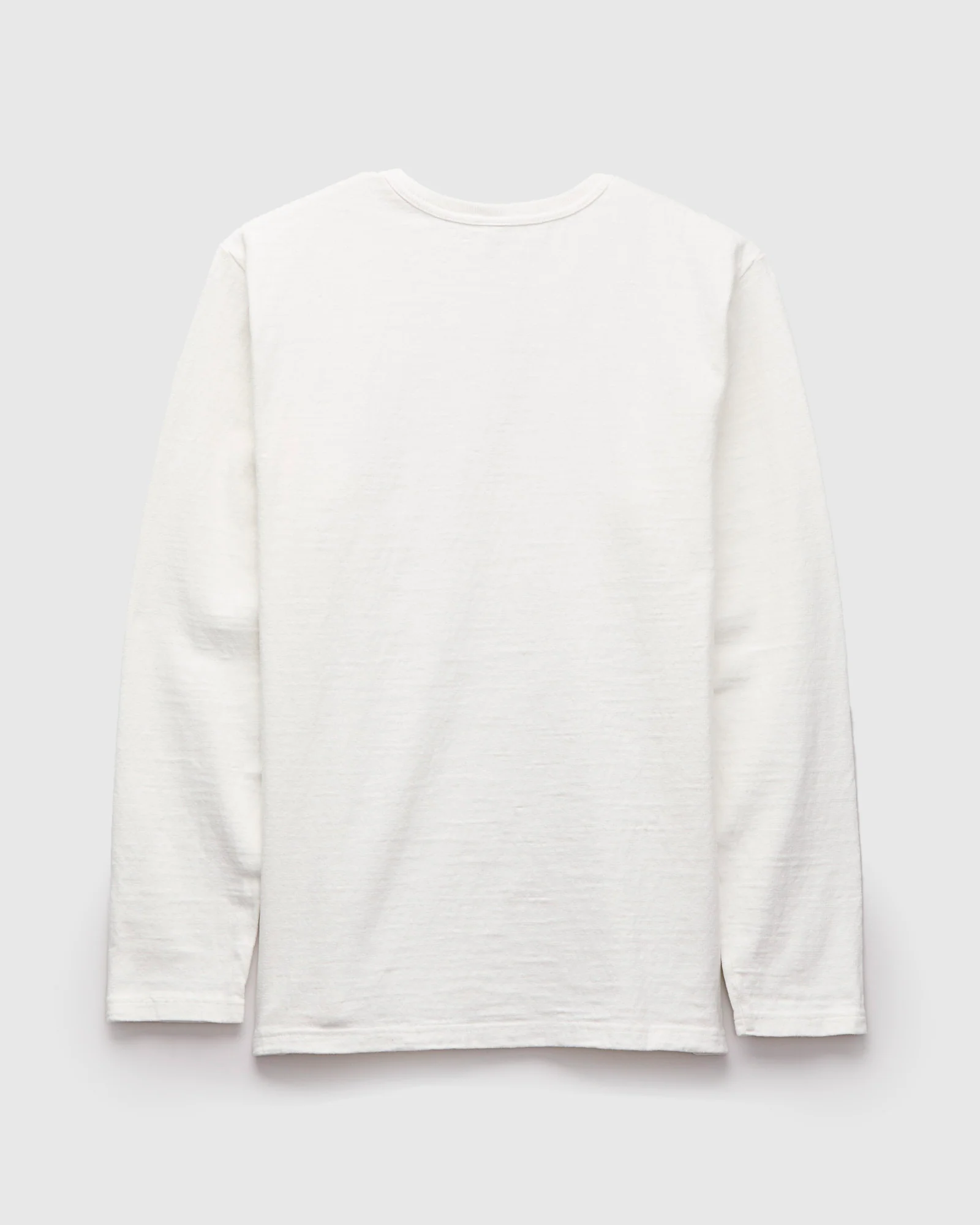 No. 8 Slub Nep Long Sleeve T-Shirt in White - Image 2