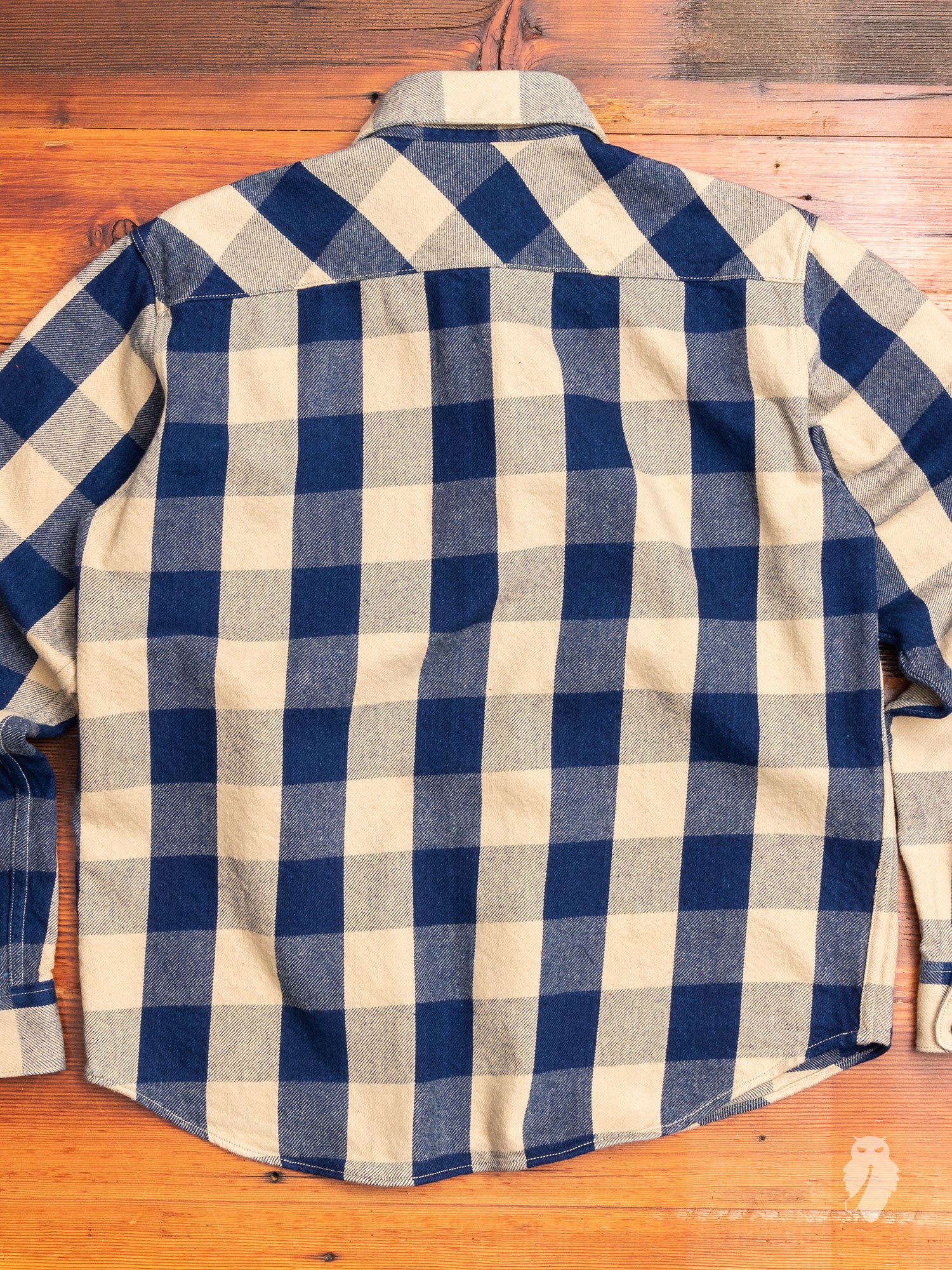 Norris Selvedge Flannel in Indigo/Beige - Image 8