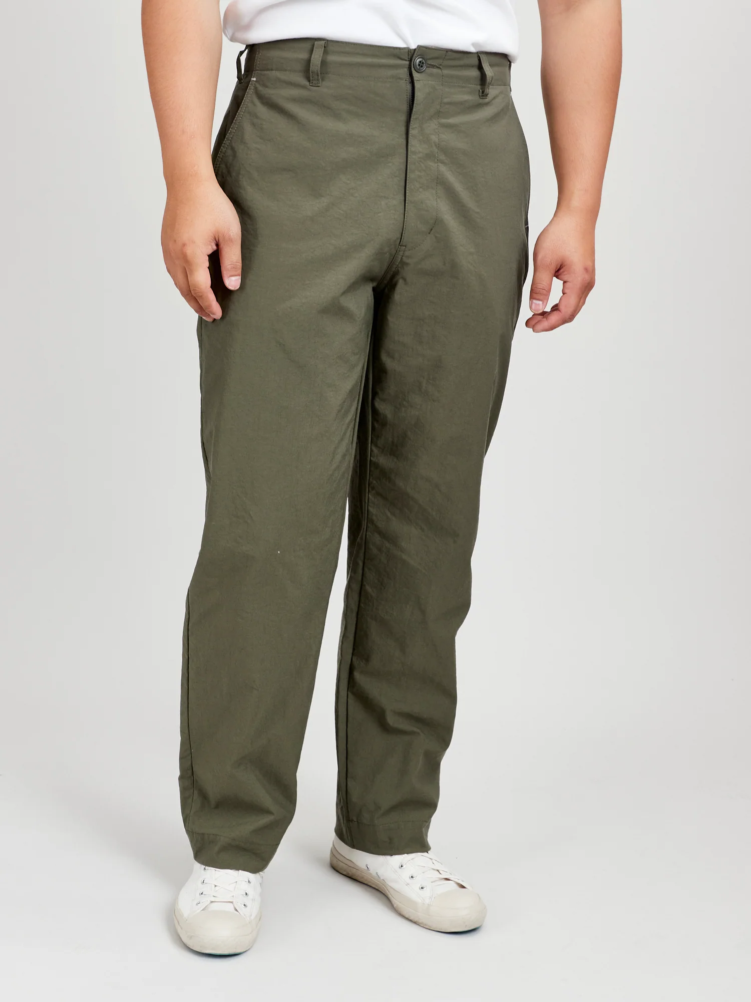 Nylon Chino Pants in Khaki - Image 2