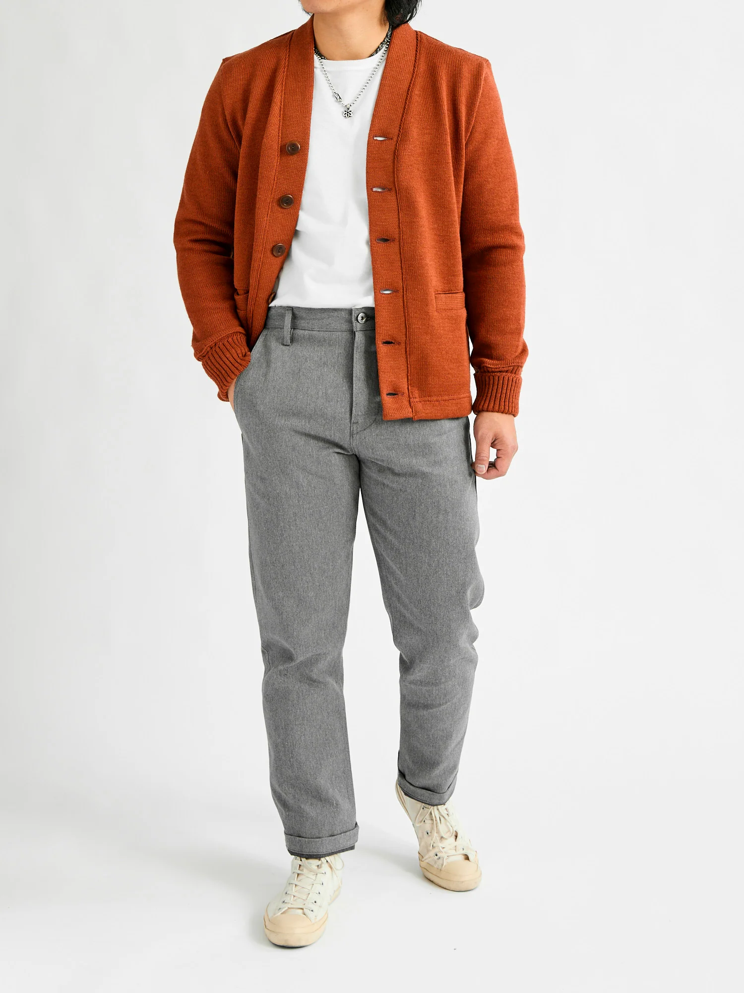 "Officer High Trouser" in 12oz Grey Selvedge Denim - Image 12
