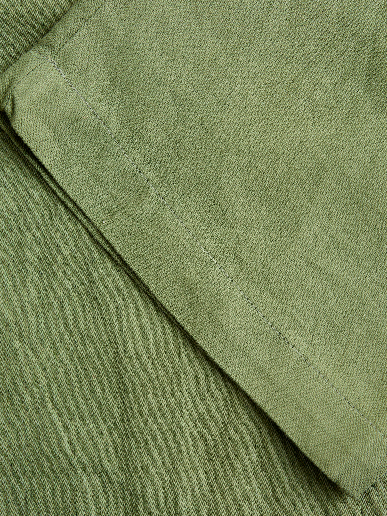 Officer Pants in Olive Cotton Hemp Satin - Image 10