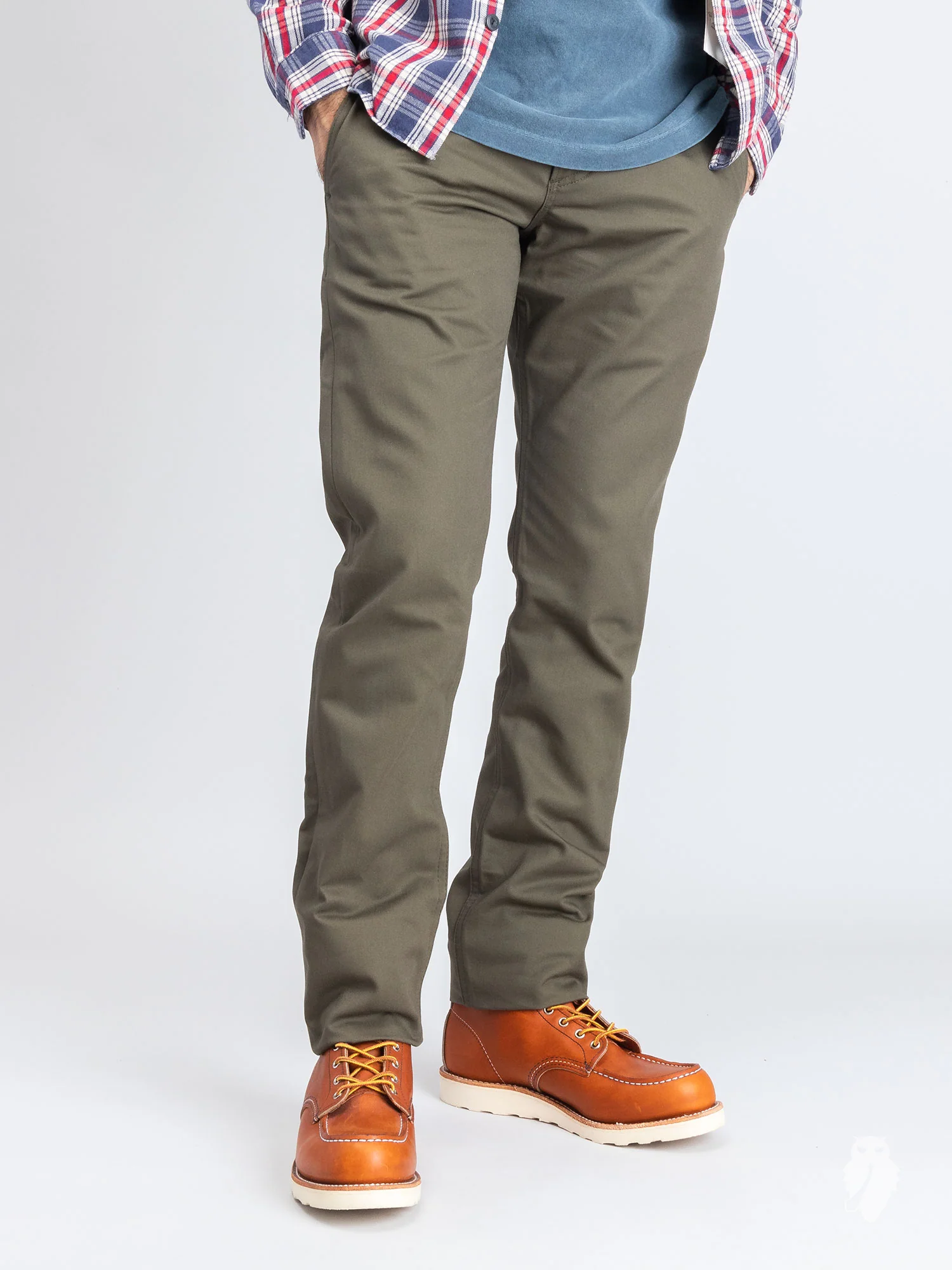 "Officer Trouser" in Olive Twill - Image 2