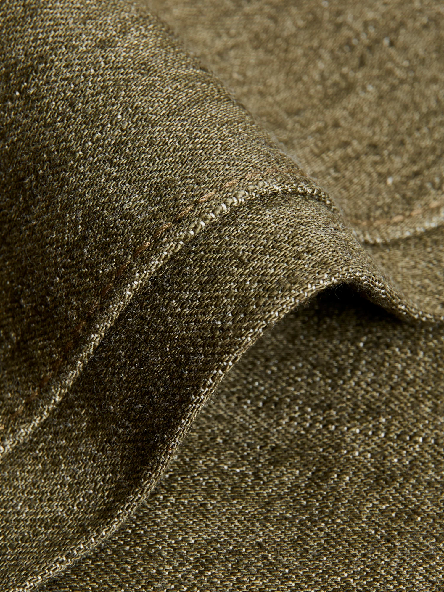 OL-14oz-019 14oz Rinsed Olive Selvedge Denim - Relaxed Tapered Fit - Image 10