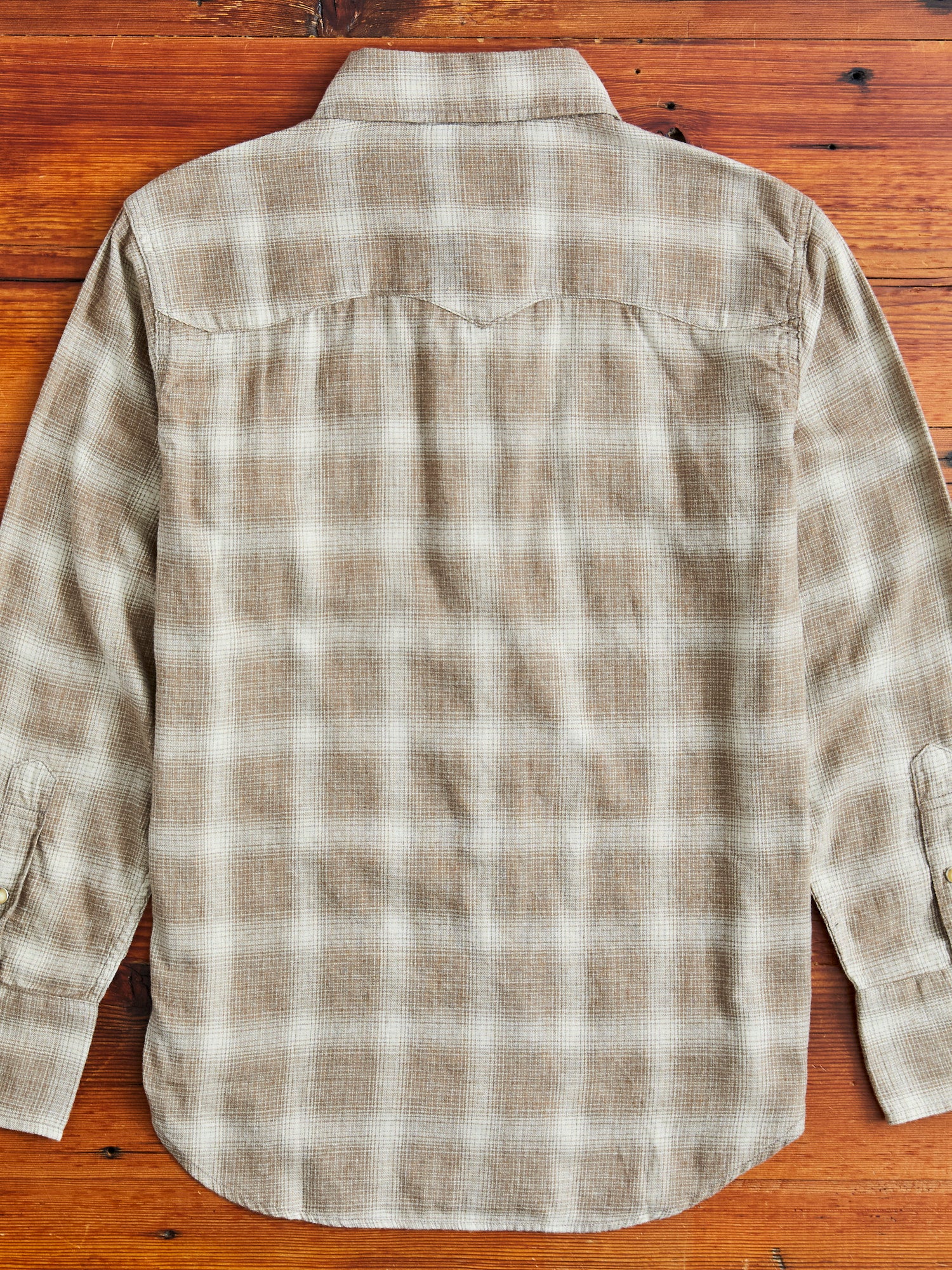 Ombre Check Western Shirt in Brown - Image 12