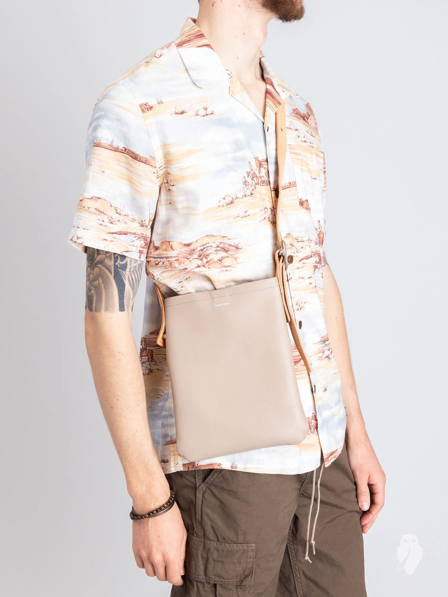 One Side Belt Bag Small in Beige - Image 2