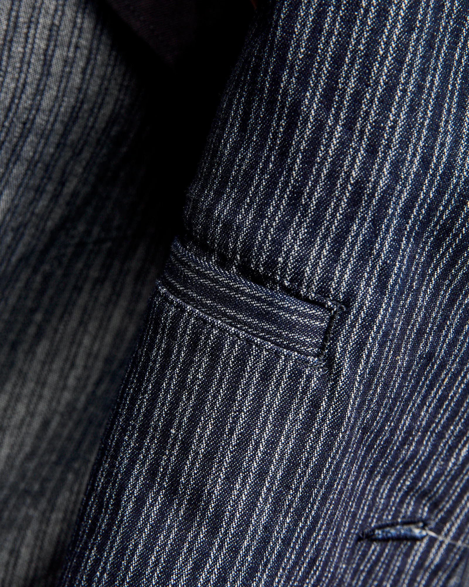 OR-4325 Dobby Sack Jacket in Indigo Stripe - Image 7